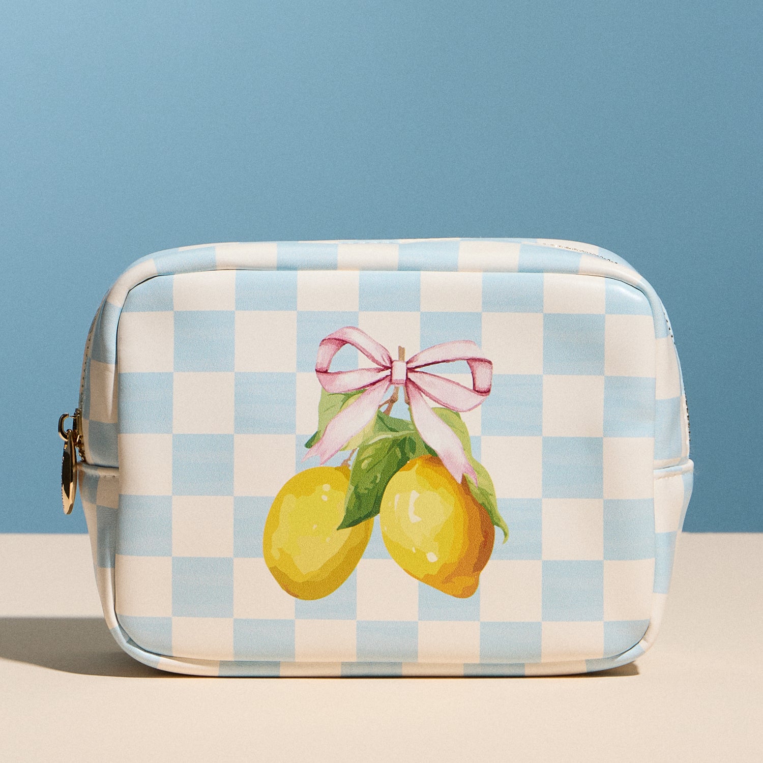 Lemon Gingham Cosmetic Pouch - Frem