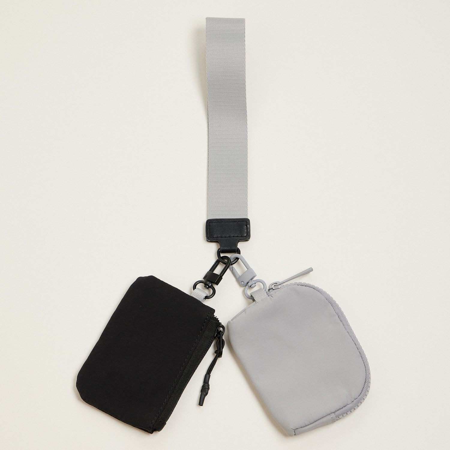 Dual Pouch Wristlet Keychain Wallet – Compact Zipper Coin & Card Holder