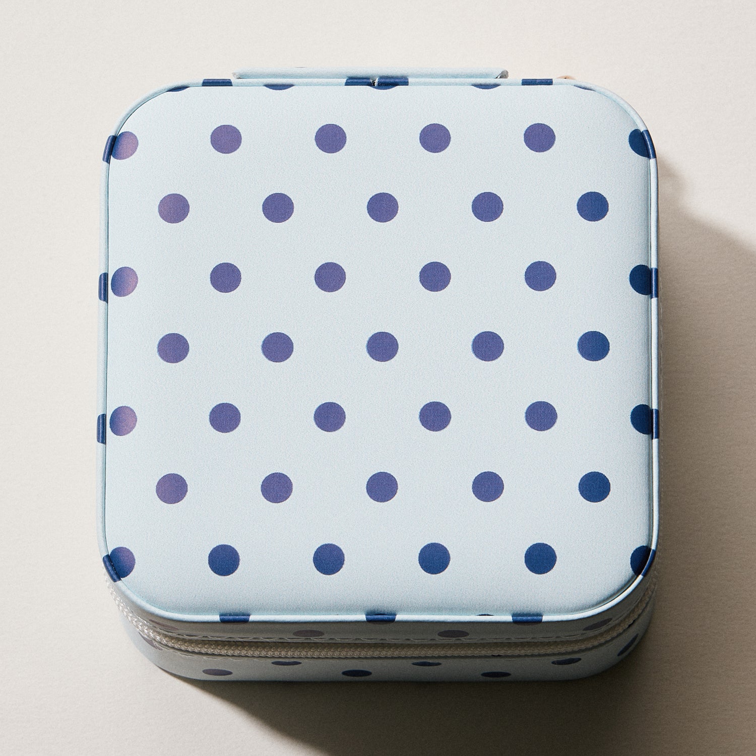 Polka Dot Travel Jewelry Case Organizer | Compact Zipper Jewelry Storage Box for Rings, Earrings & Necklaces