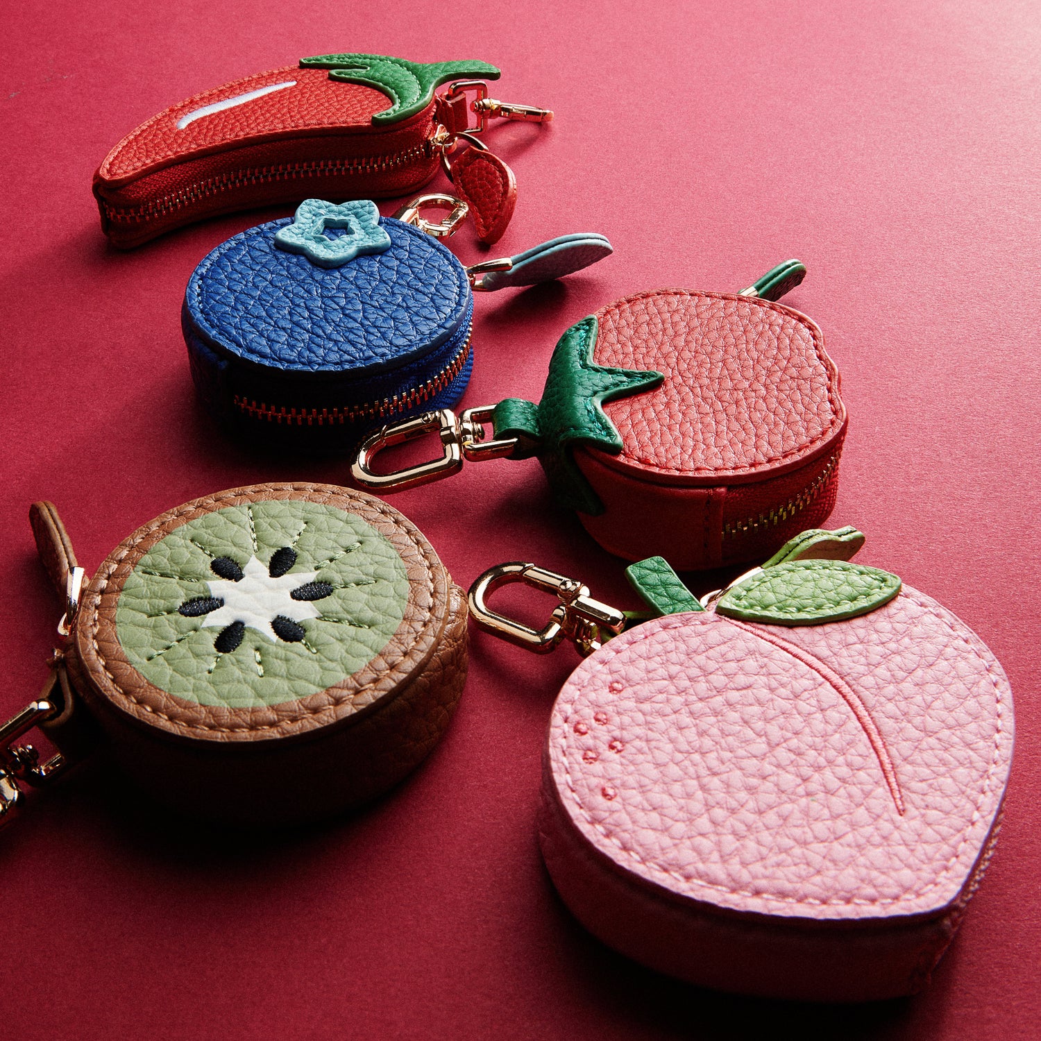 New Mixed Fruit Coin Purse Keychain | Vegan Leather Mini Bag charm