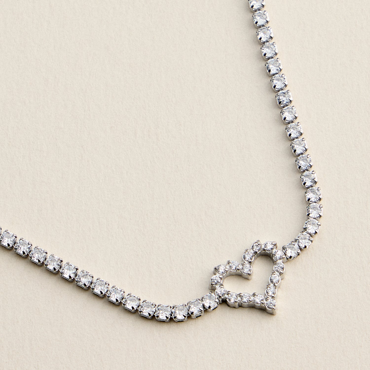 Heart Tennis Bracelet for Women – CZ Diamond Pavé Heart Charm Bracelet