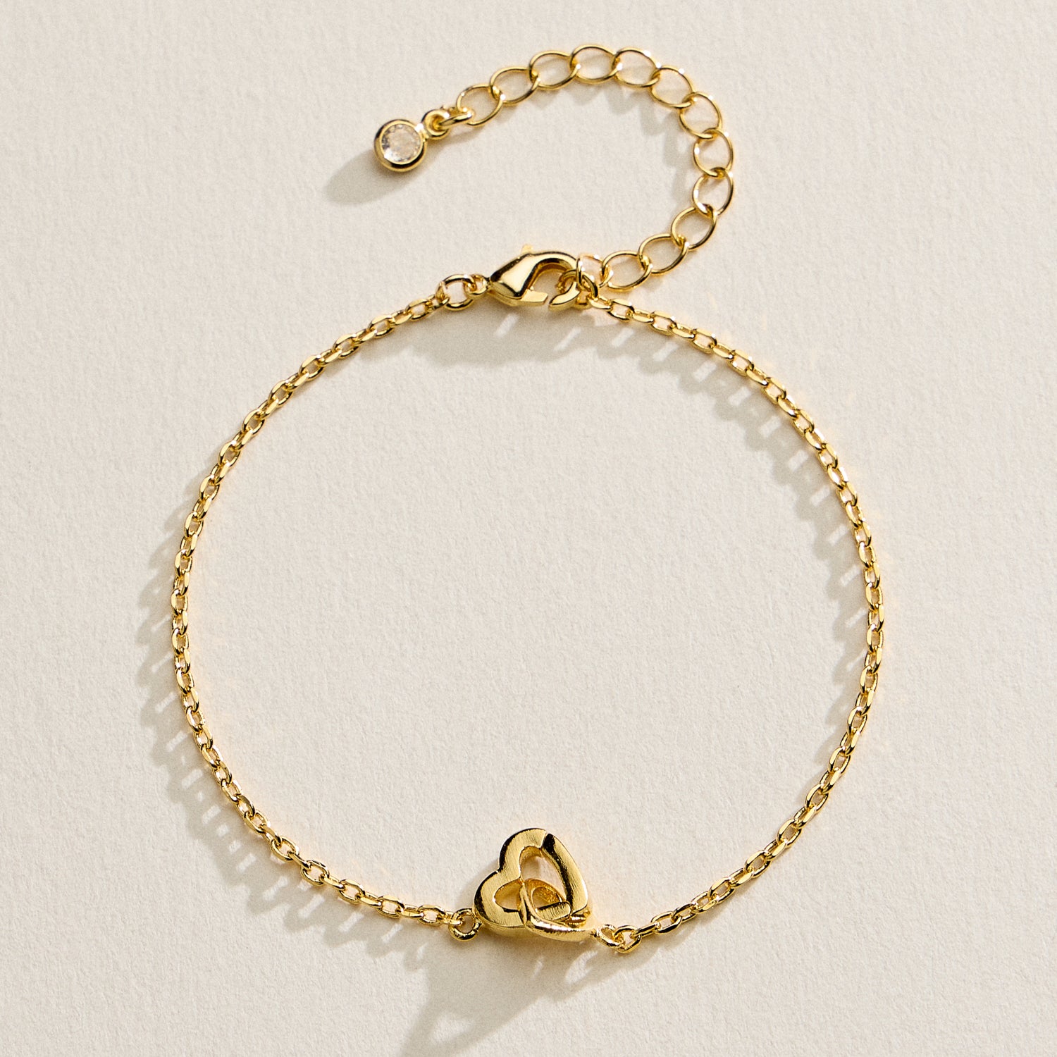 Interlocking Heart Bracelet – 14K Gold Dipped Dainty Chain especially made in Korea - Frem
