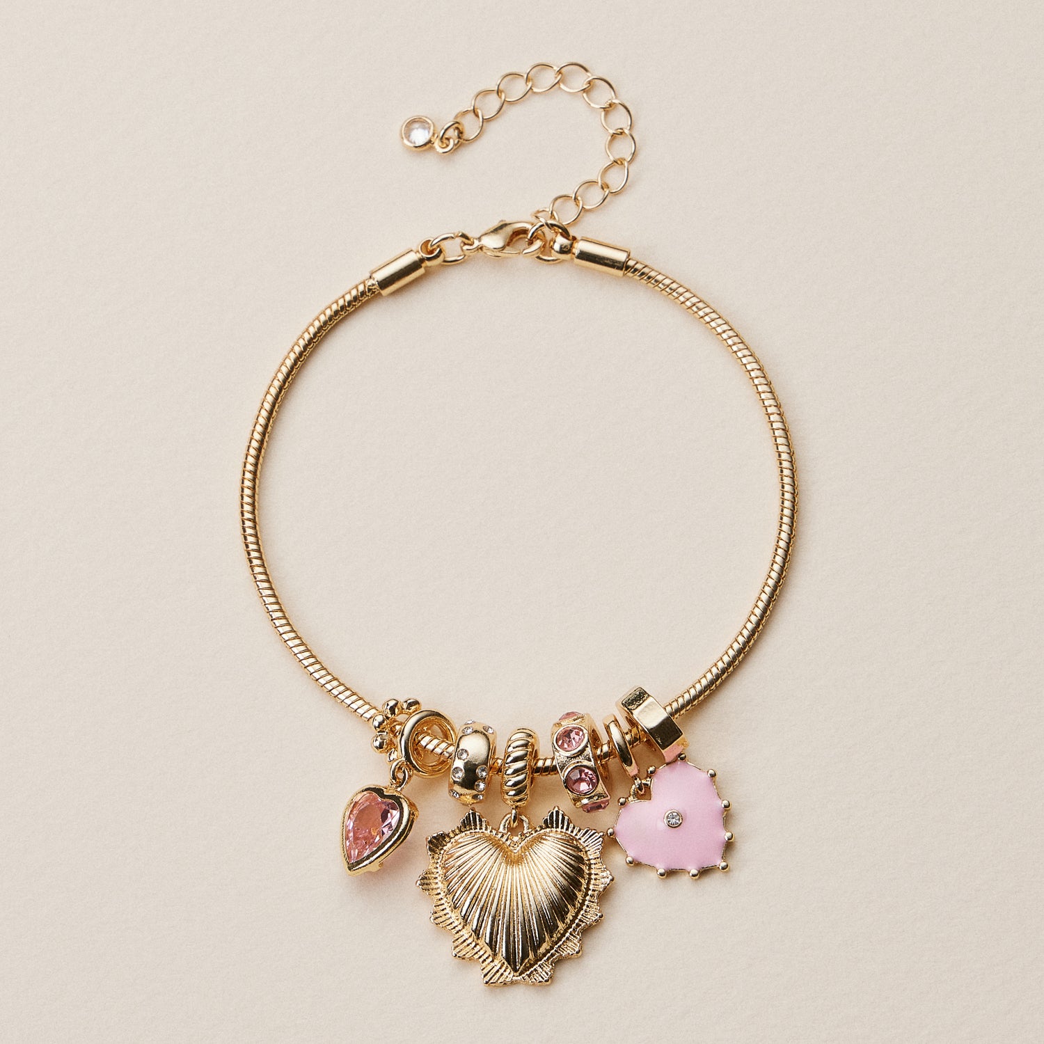Gold Dipped Multi Charm Bracelet – Symbolic Pendant Collection