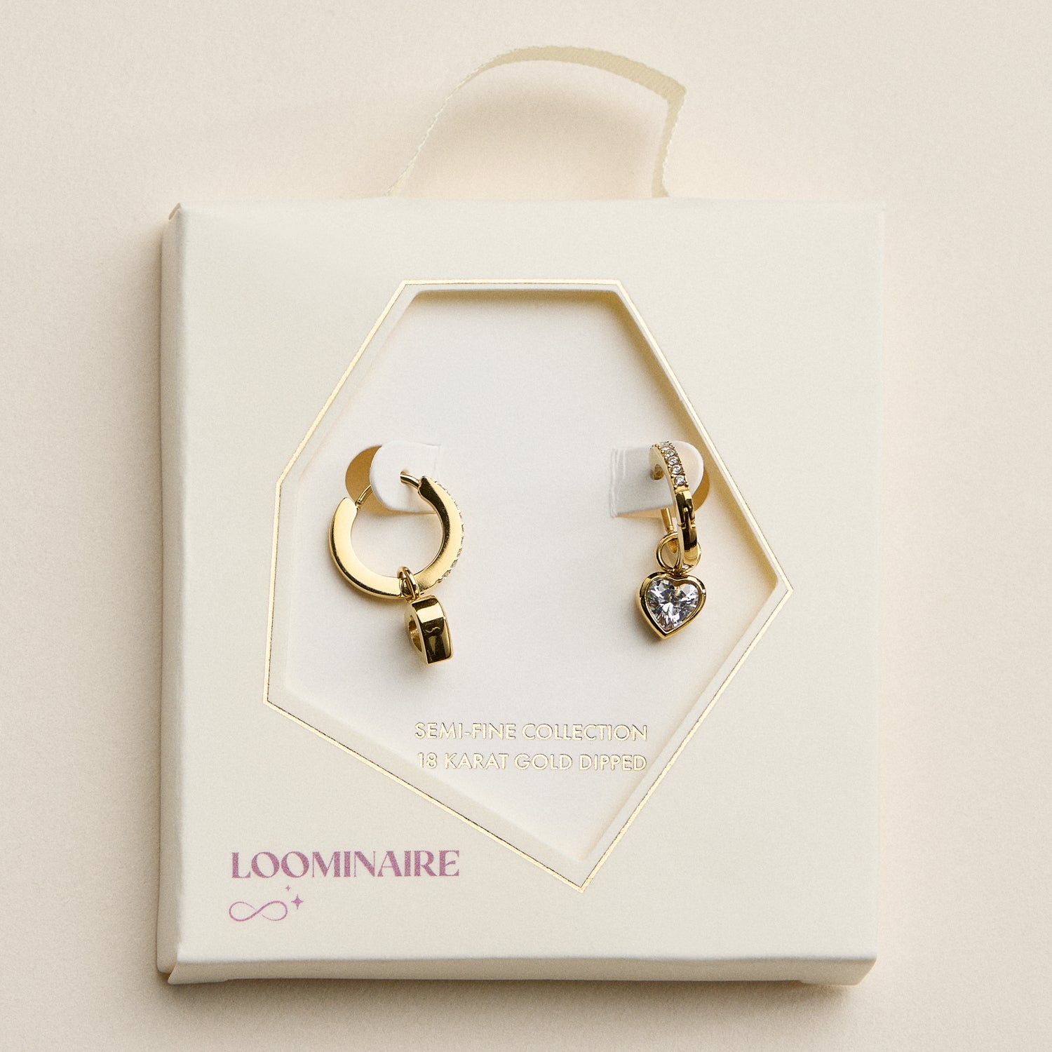 Stainless Steel CZ Heart Charm Huggie Hoop Earrings – Minimal Sparkle