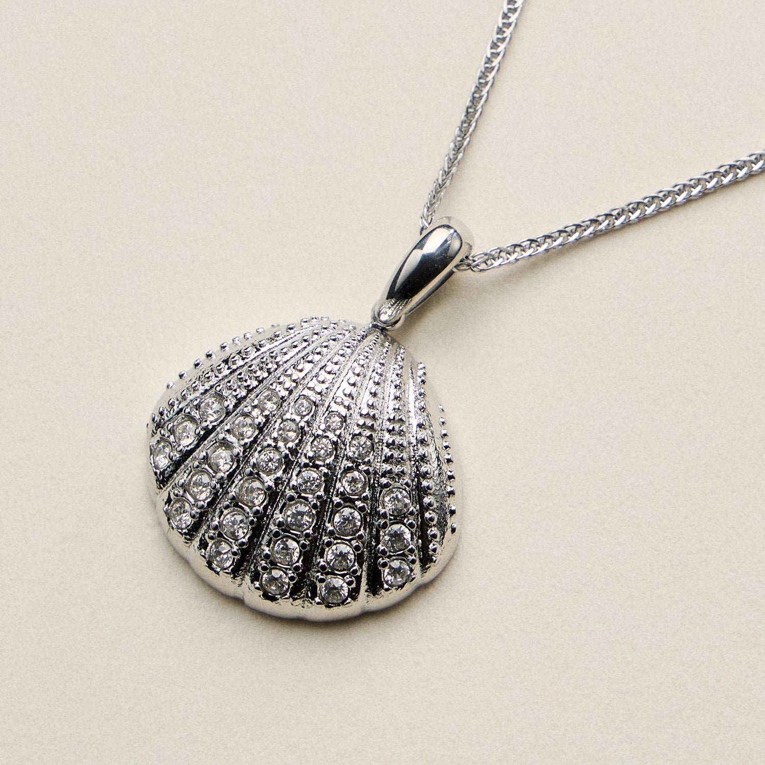 Stainless Steel Gold Coin Seashell Pendant Necklace