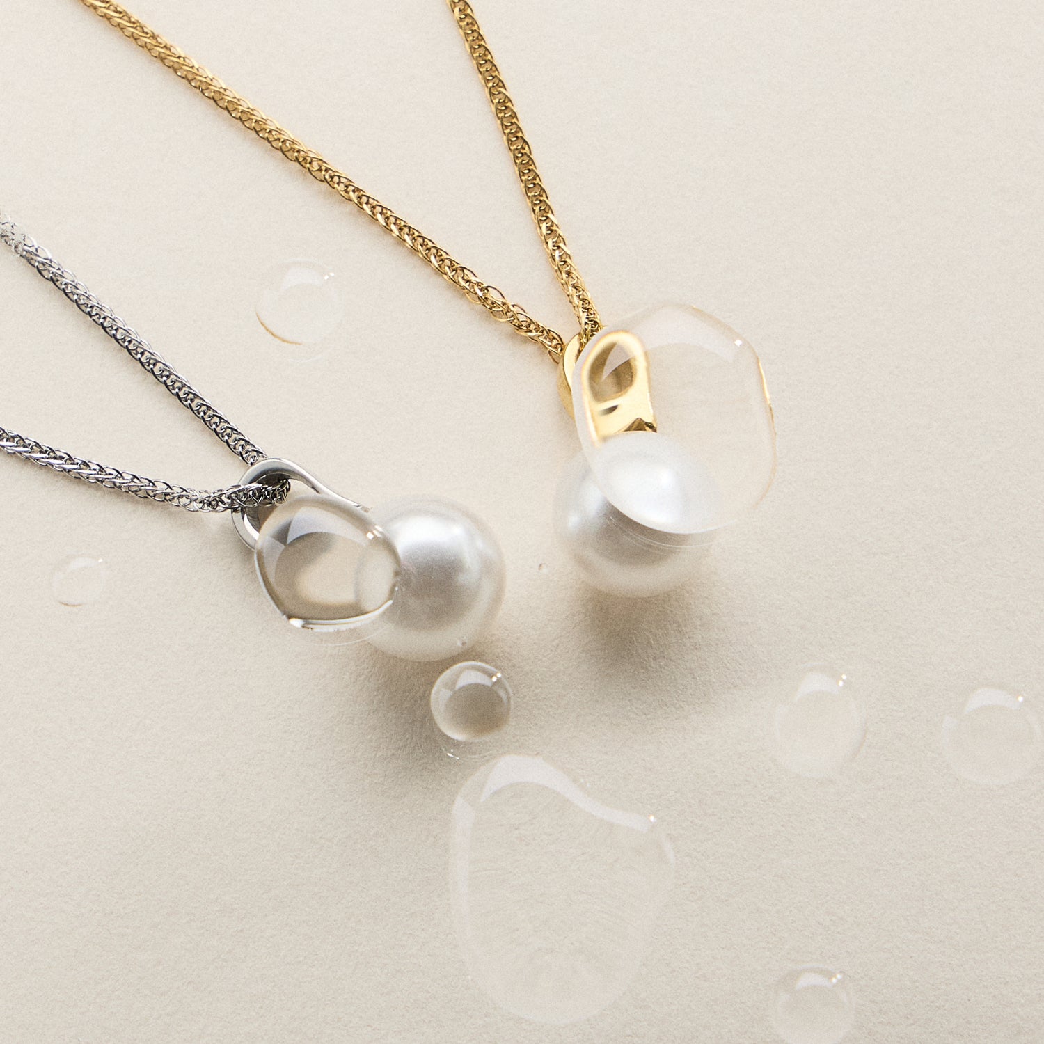 Stainless Steel Pearl Drop Necklace