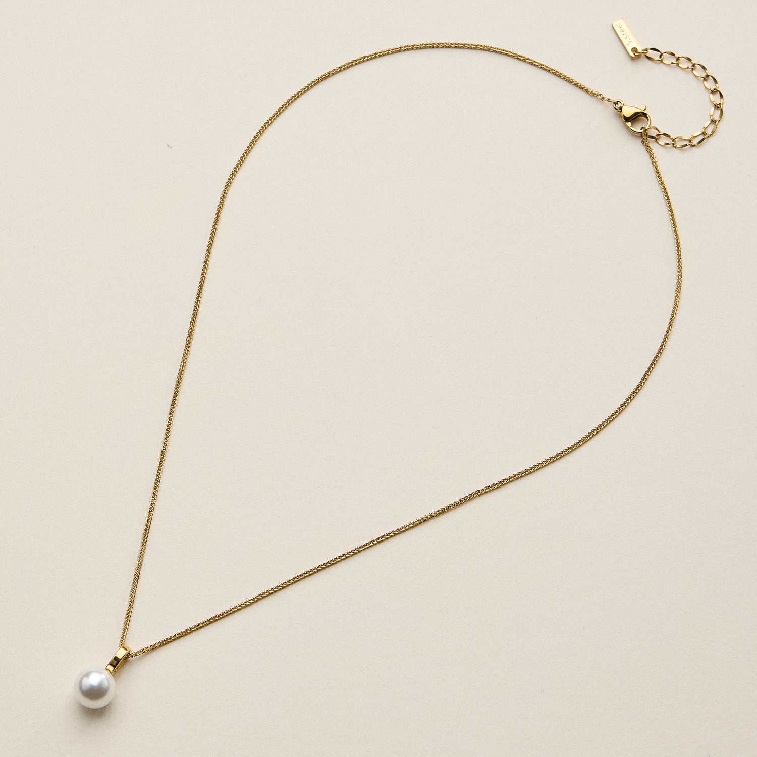 Stainless Steel Pearl Drop Necklace