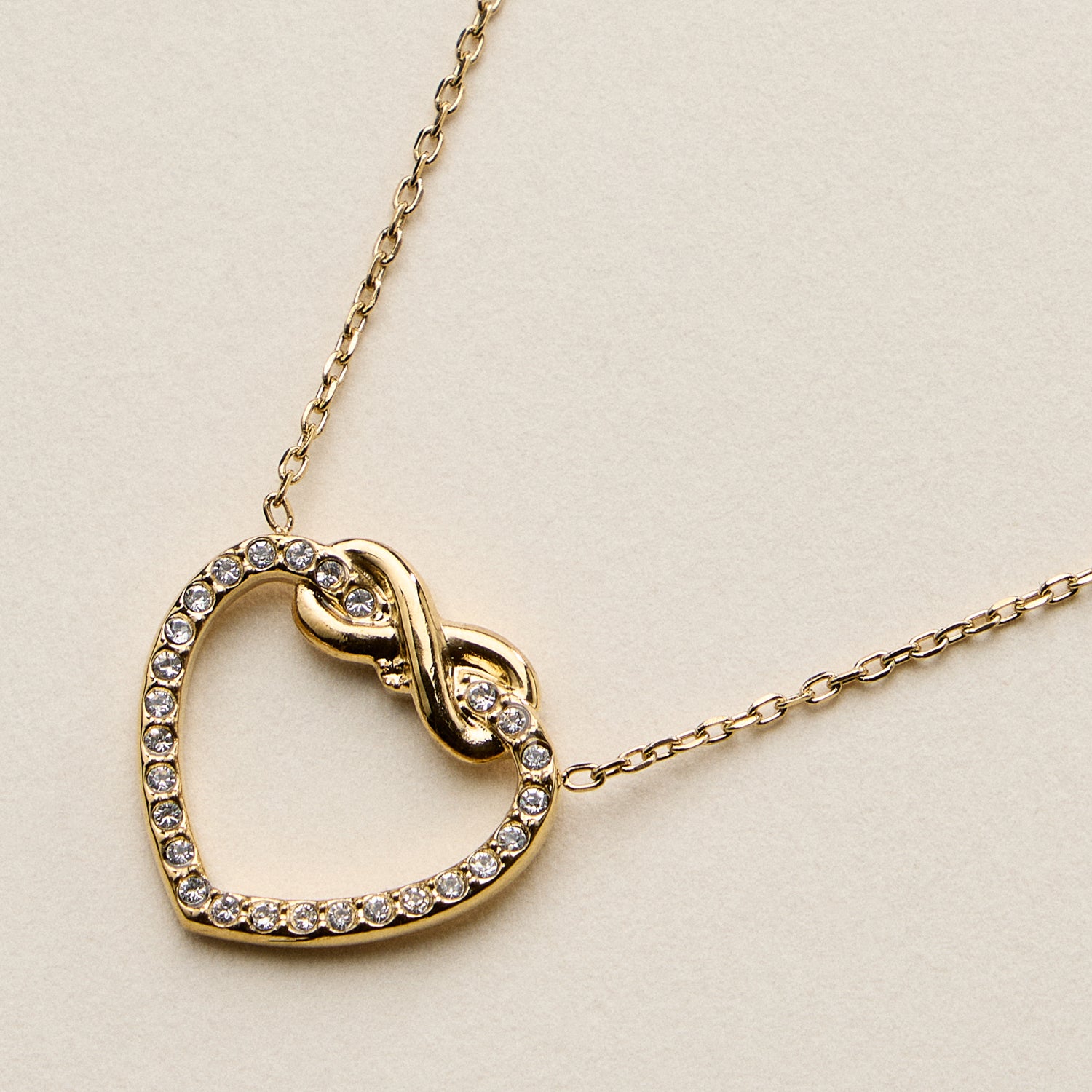 Stainless Steel Pave Heart Pendant Necklace