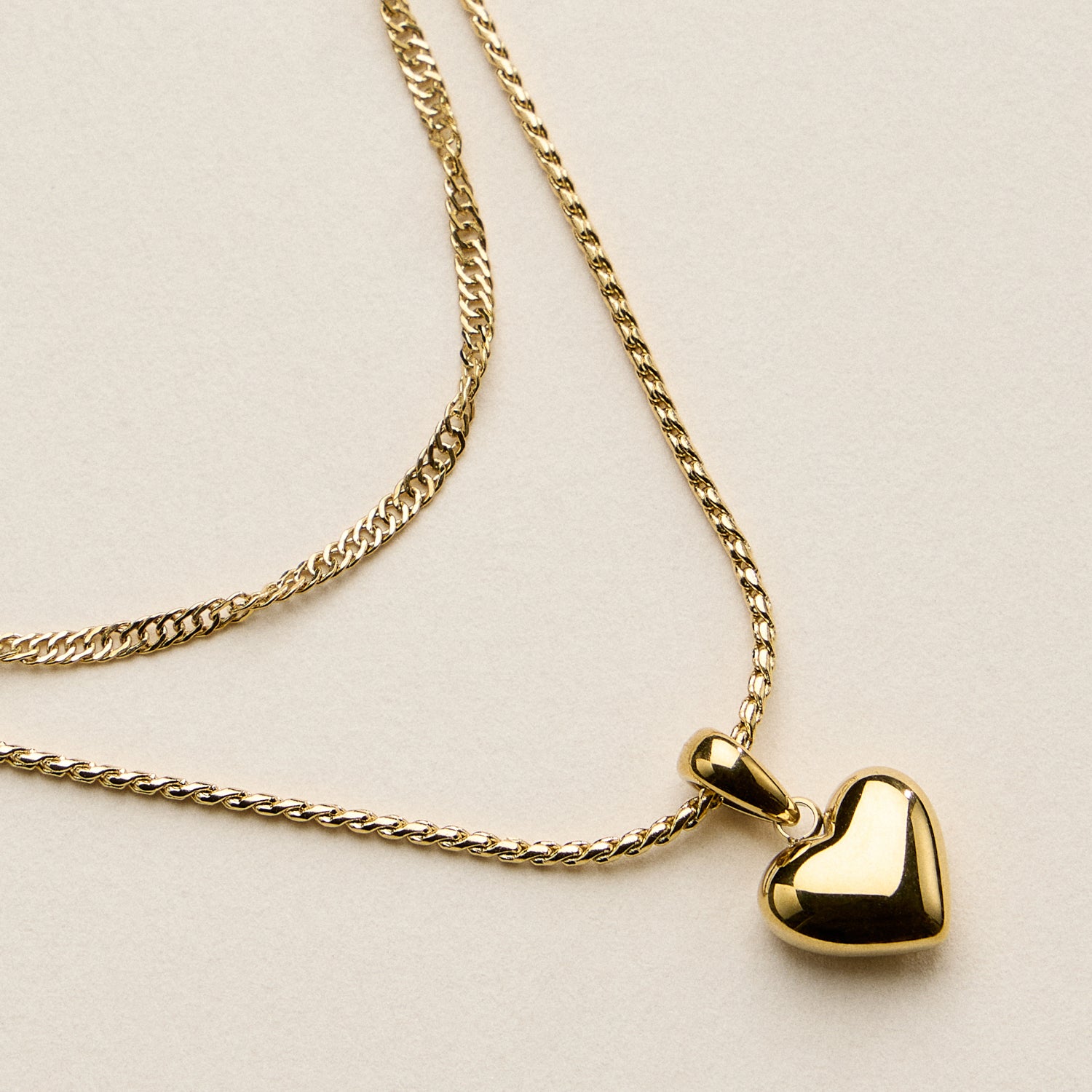 Stainless Steel Polished Heart Pendant Necklace