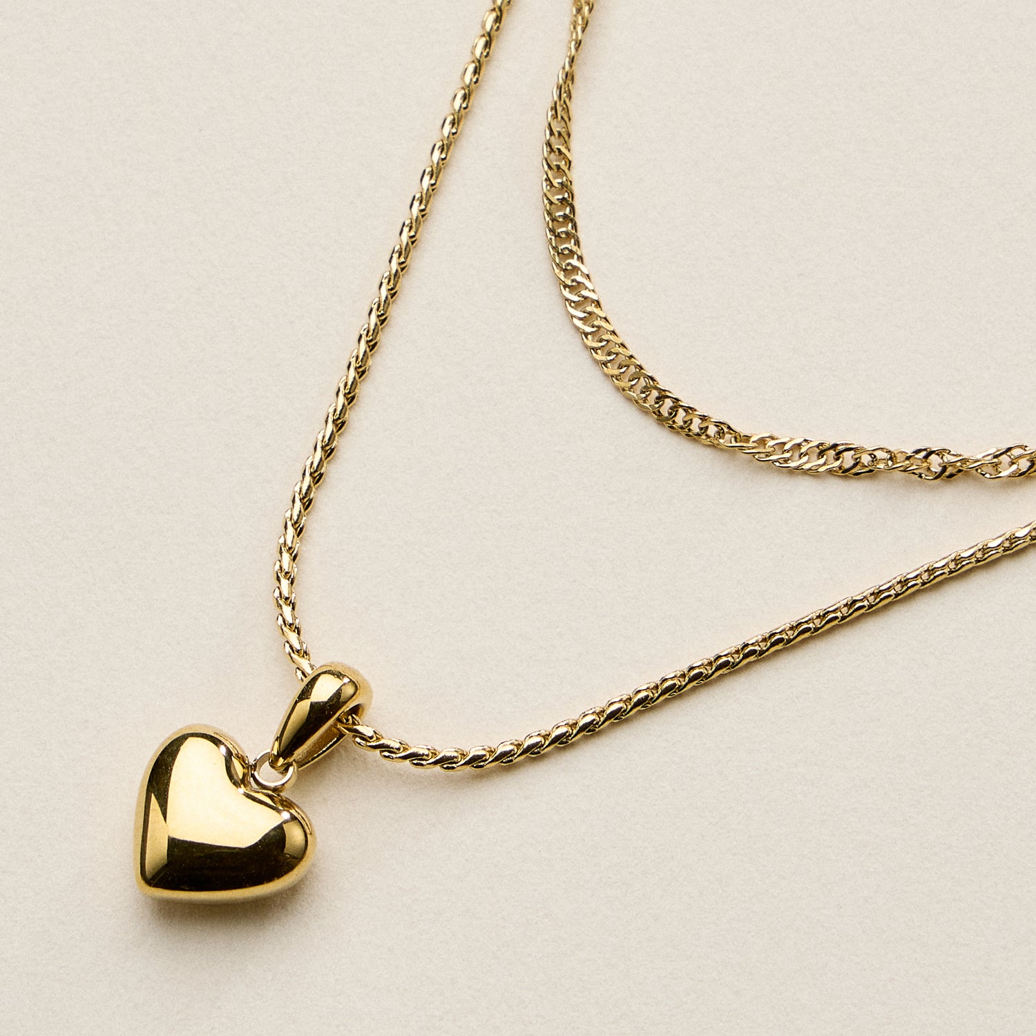 Stainless Steel Polished Heart Pendant Necklace
