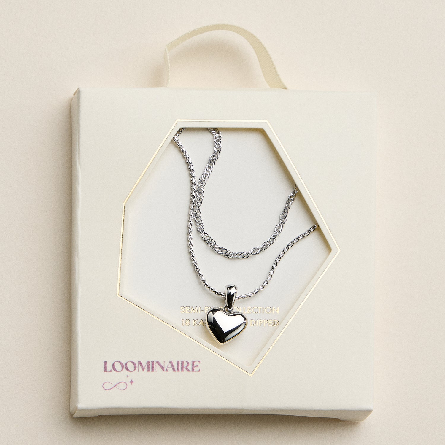 Stainless Steel Polished Heart Pendant Necklace