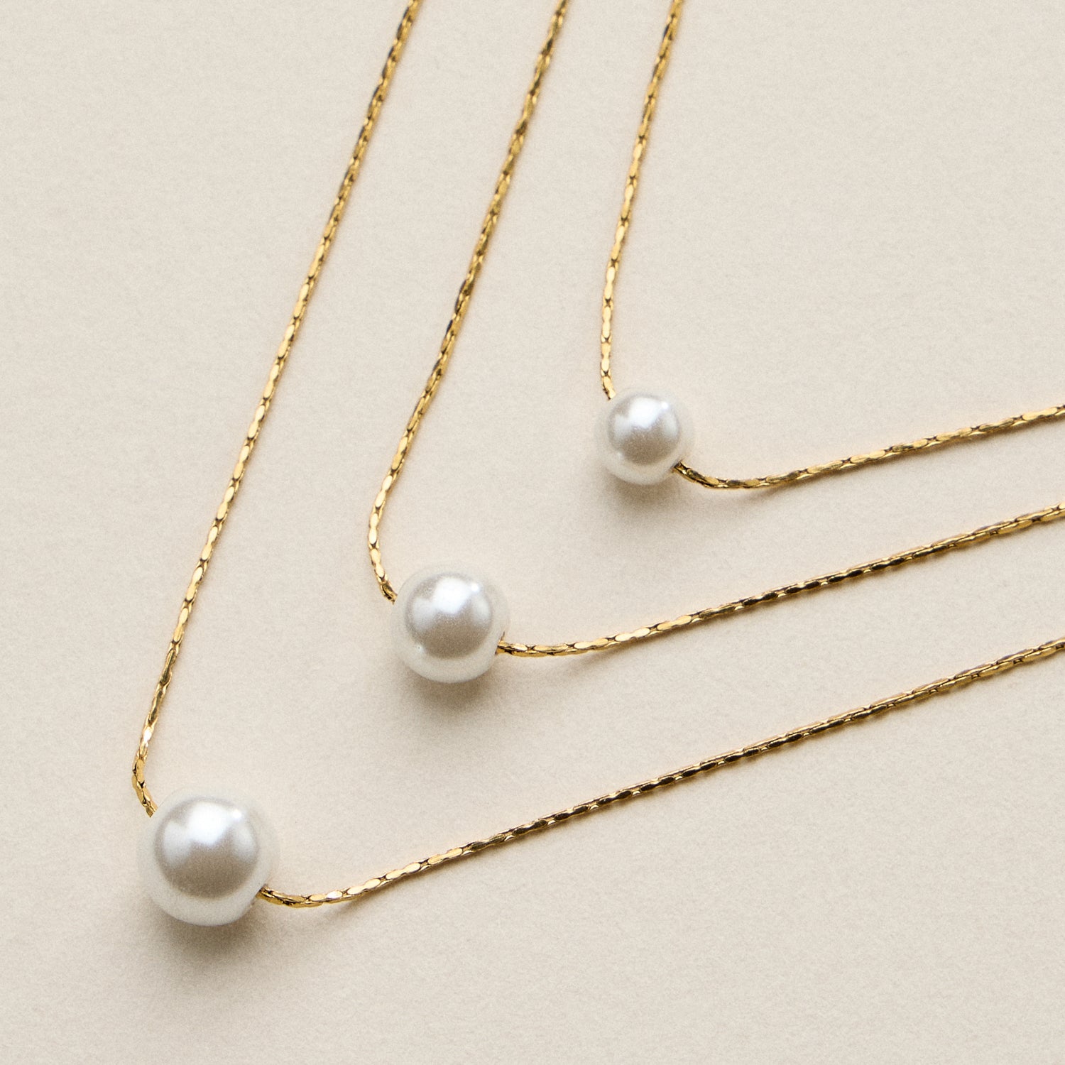 Stainless Steel Pearl Station Necklace