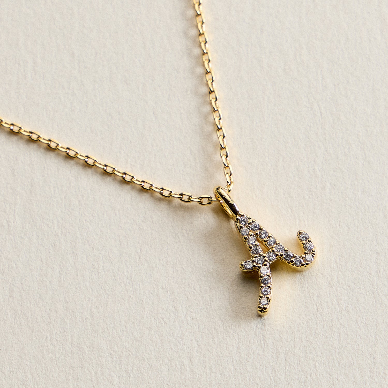 18K Gold Filled Pave Initial Pendant Necklace | Made in Korea Dainty Studs