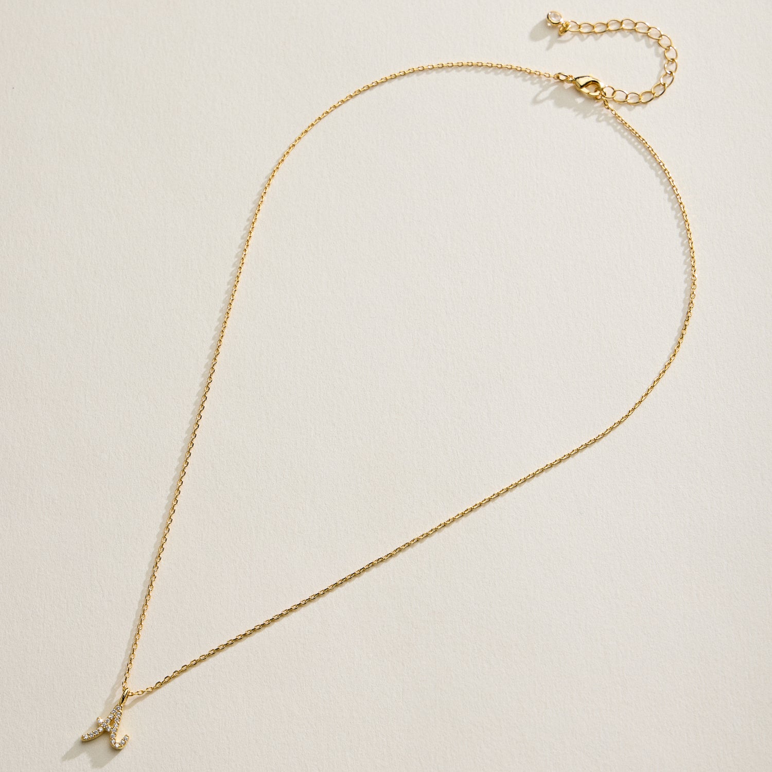 18K Gold Filled Pave Initial Pendant Necklace | Made in Korea Dainty Studs