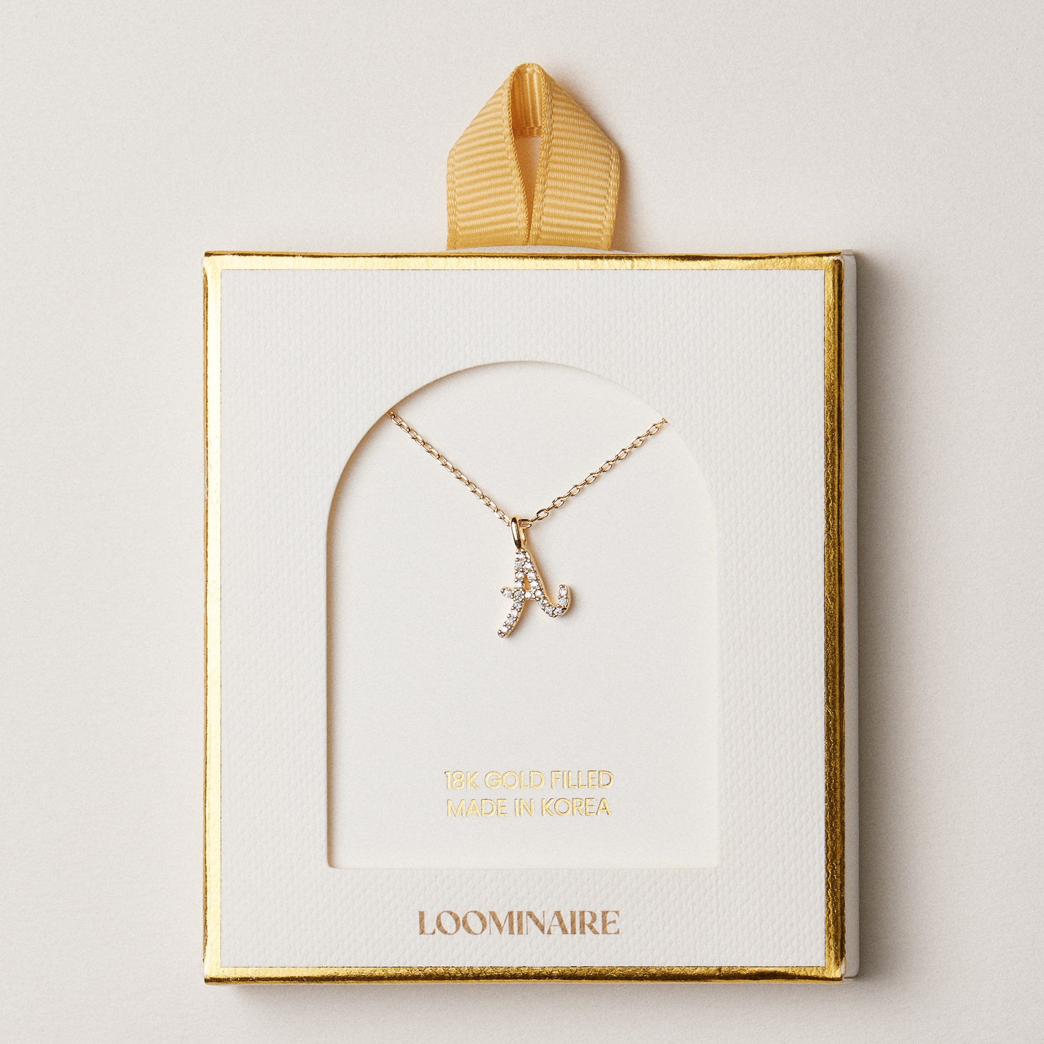 18K Gold Filled Pave Initial Pendant Necklace | Made in Korea Dainty Studs