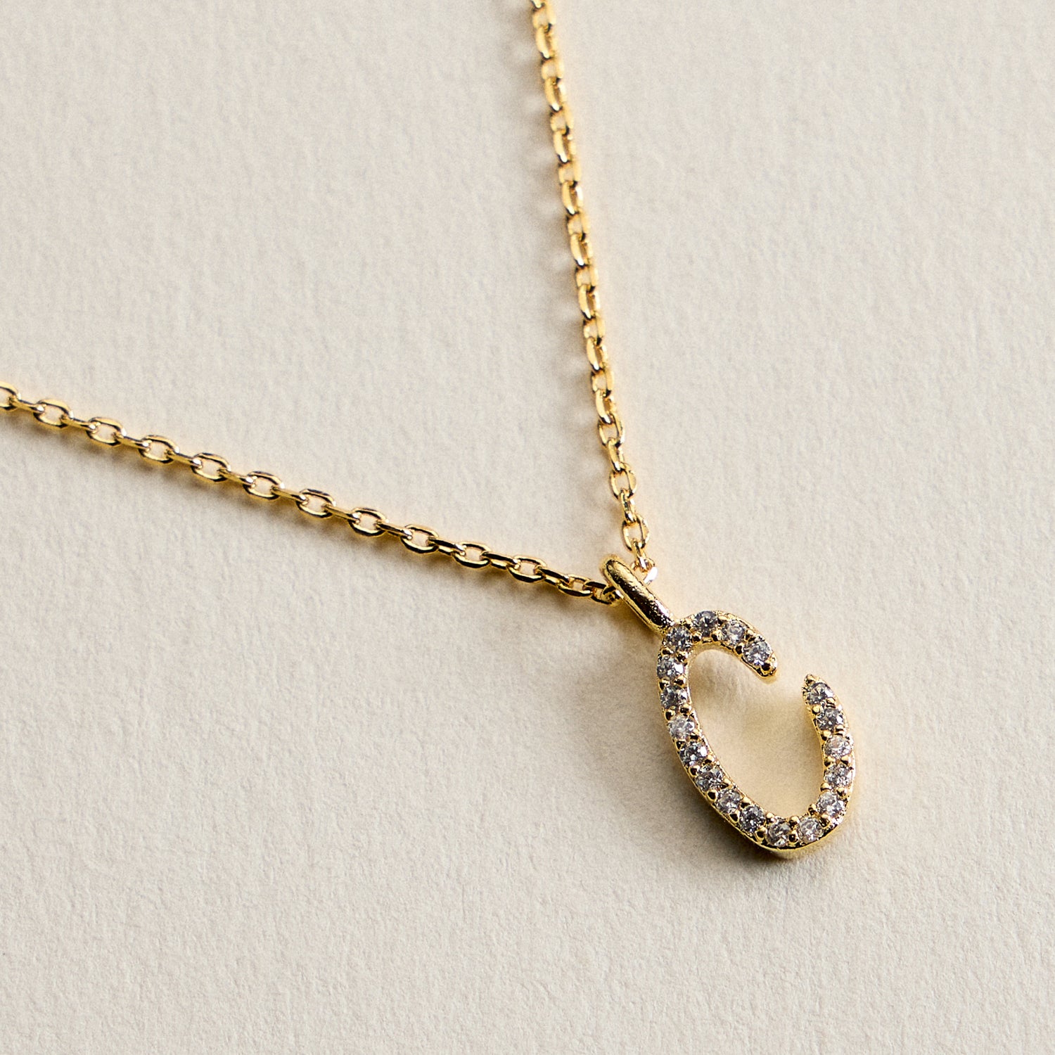 18K Gold Filled Pave Initial Pendant Necklace | Made in Korea Dainty Studs