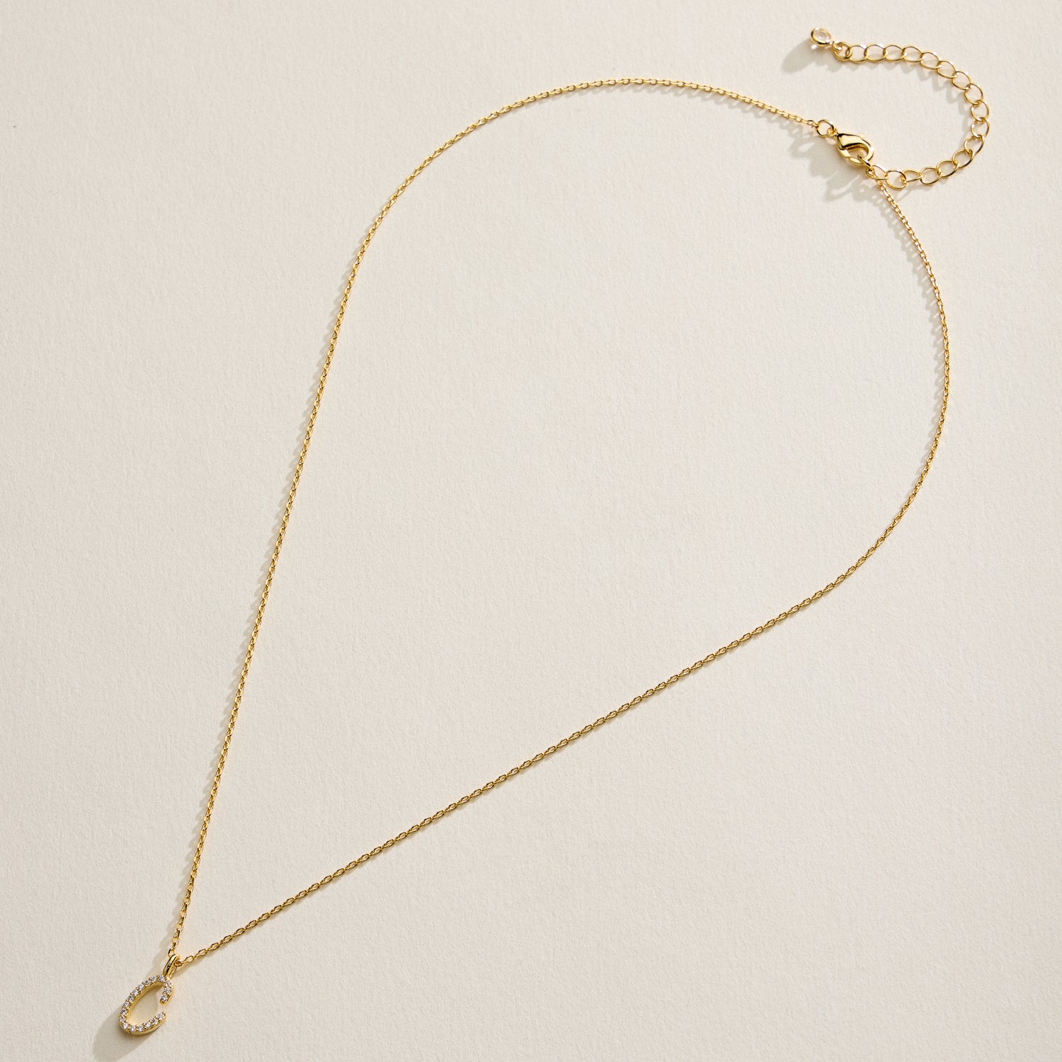 18K Gold Filled Pave Initial Pendant Necklace | Made in Korea Dainty Studs