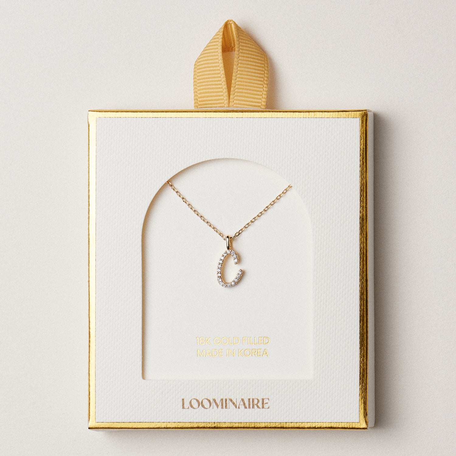 18K Gold Filled Pave Initial Pendant Necklace | Made in Korea Dainty Studs