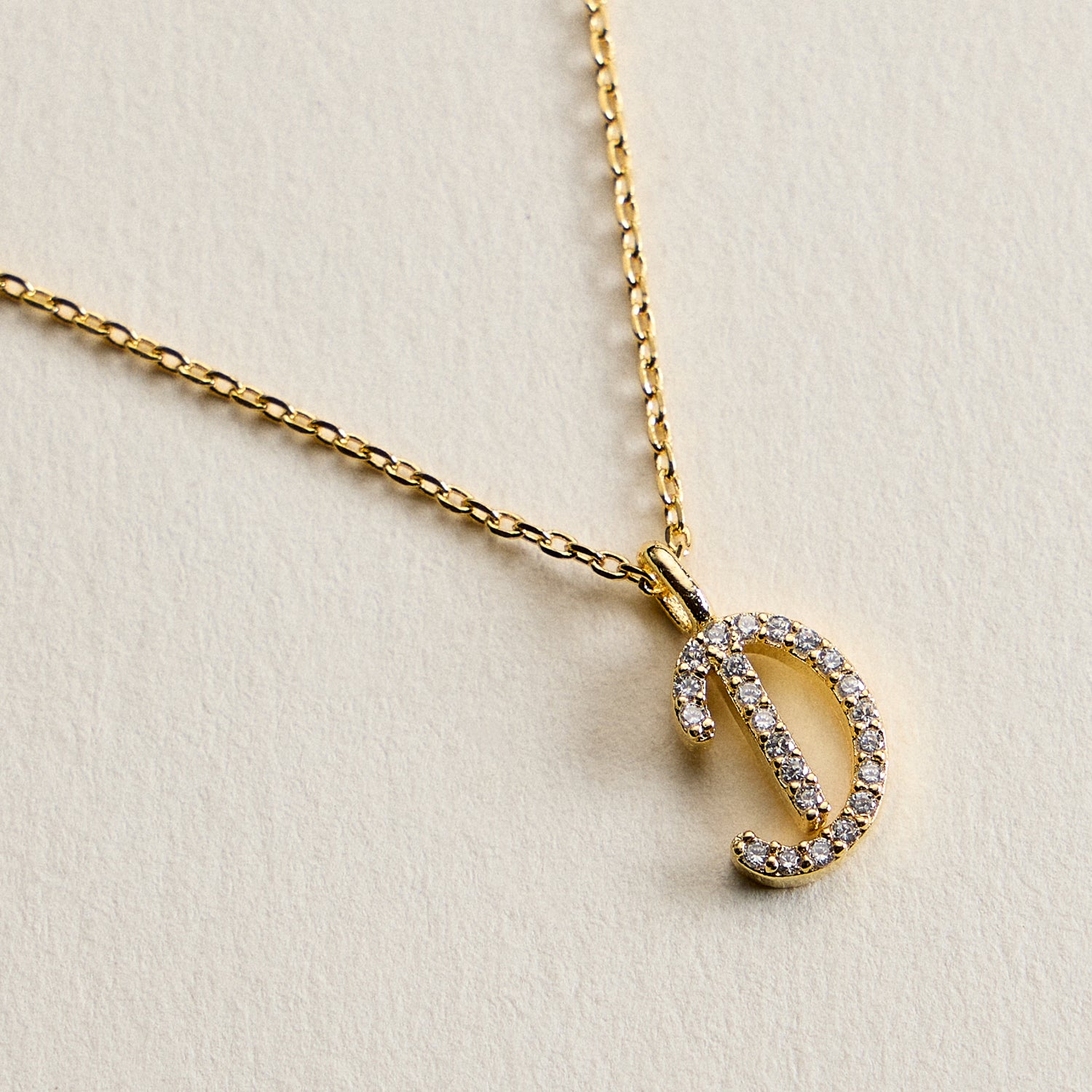 18K Gold Filled Pave Initial Pendant Necklace | Made in Korea Dainty Studs