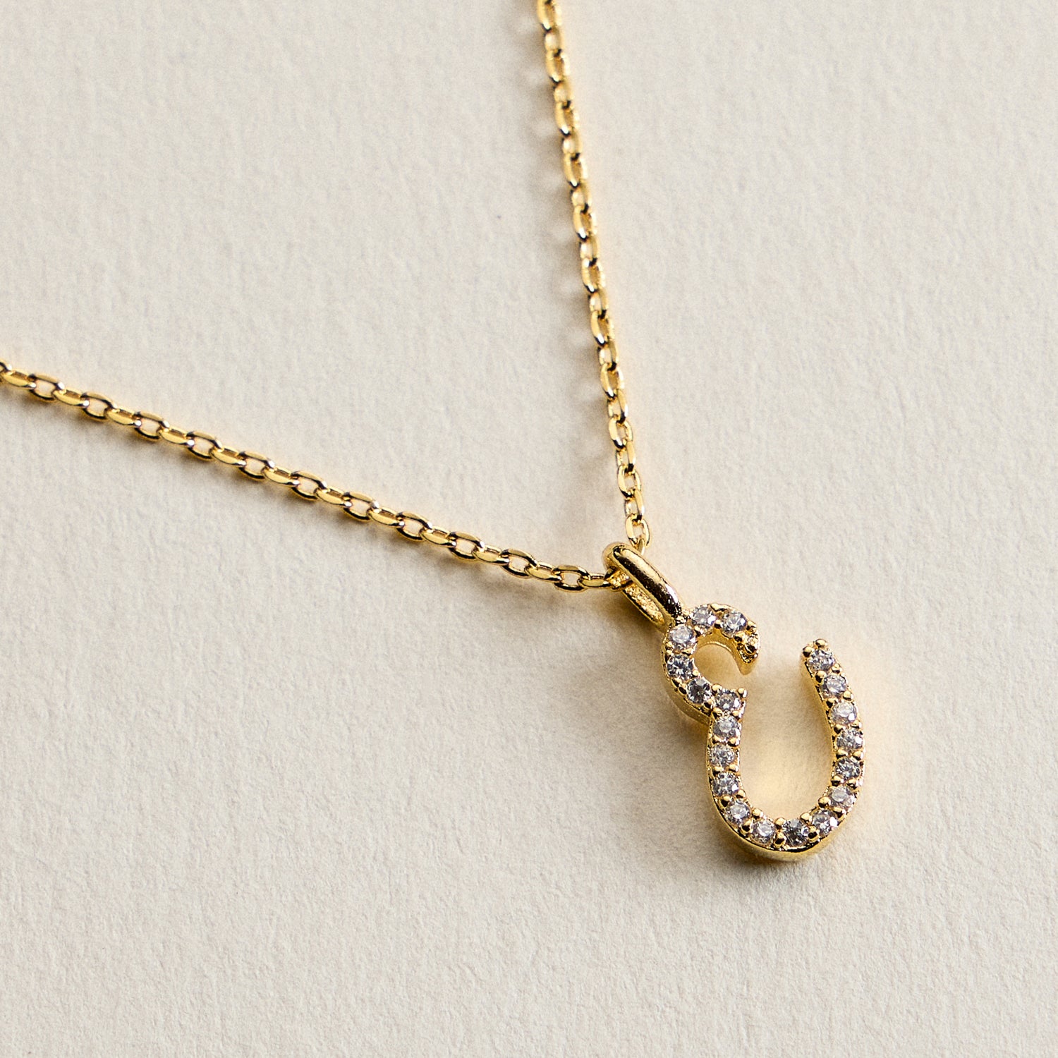 18K Gold Filled Pave Initial Pendant Necklace | Made in Korea Dainty Studs
