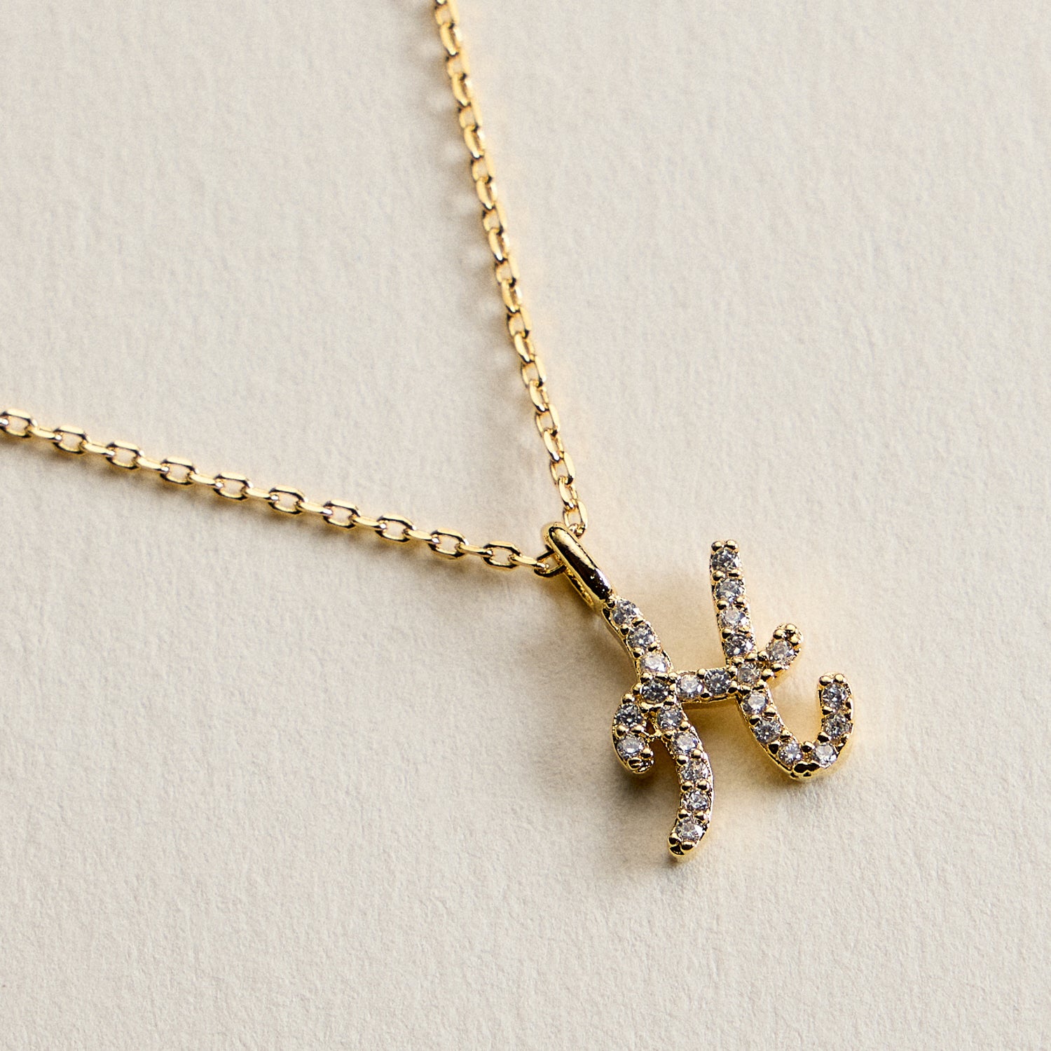 18K Gold Filled Pave Initial Pendant Necklace | Made in Korea Dainty Studs