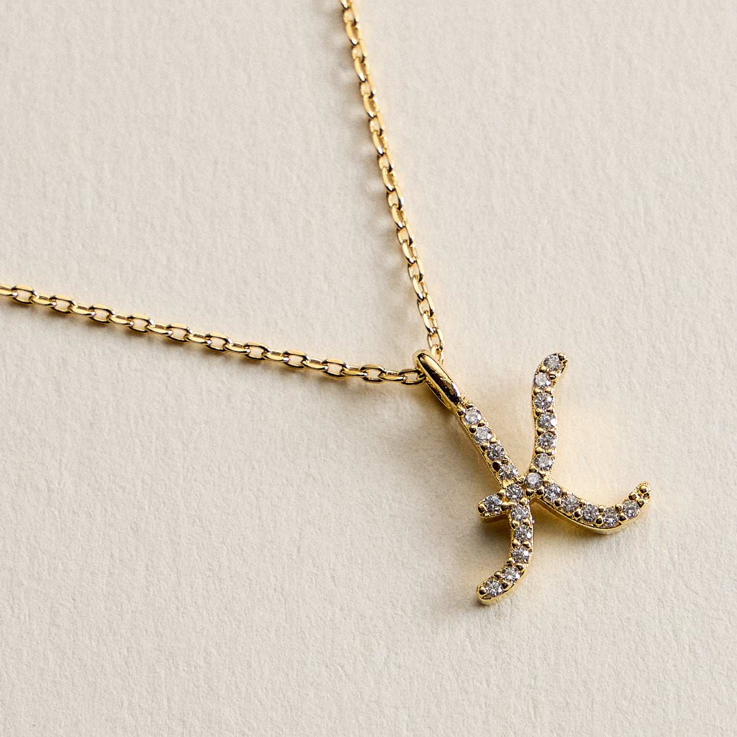 18K Gold Filled Pave Initial Pendant Necklace | Made in Korea Dainty Studs