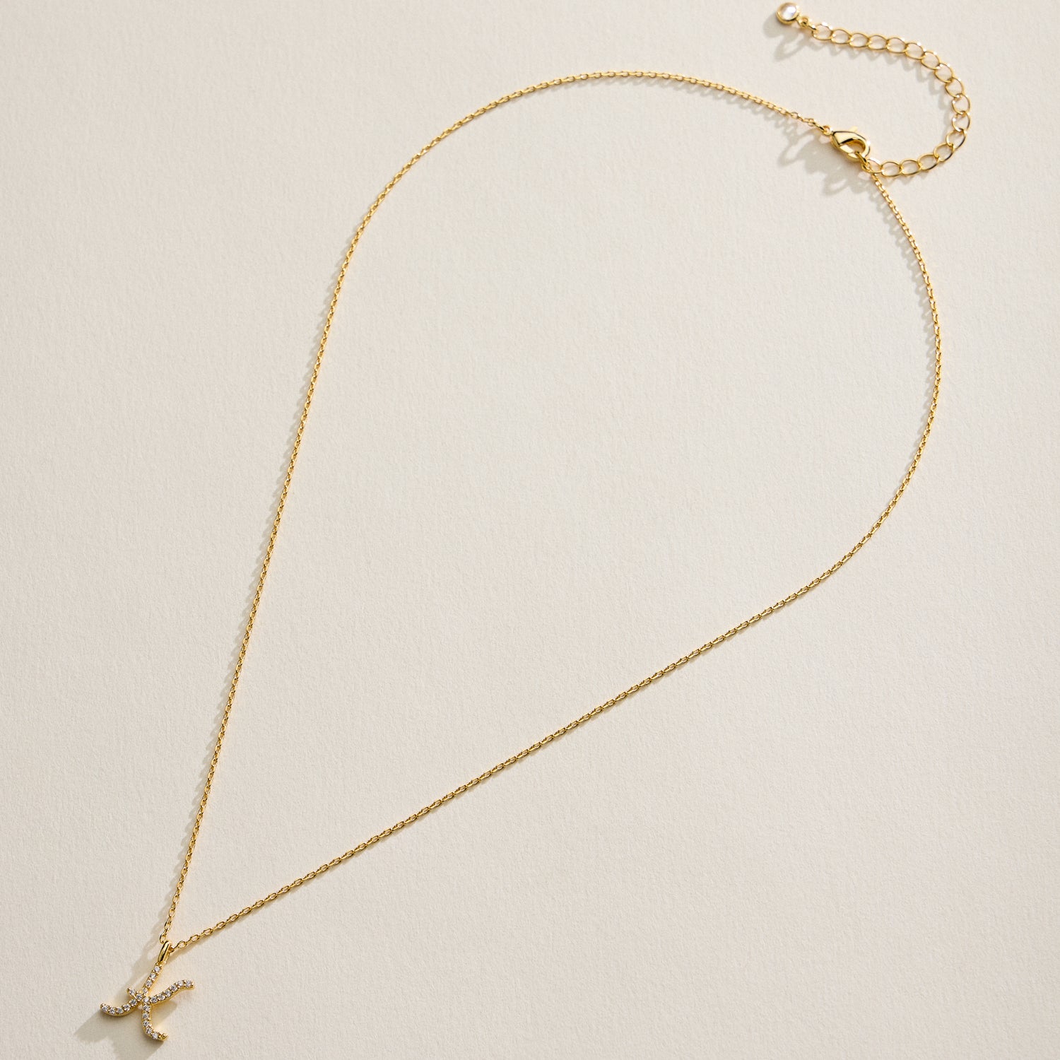 18K Gold Filled Pave Initial Pendant Necklace | Made in Korea Dainty Studs