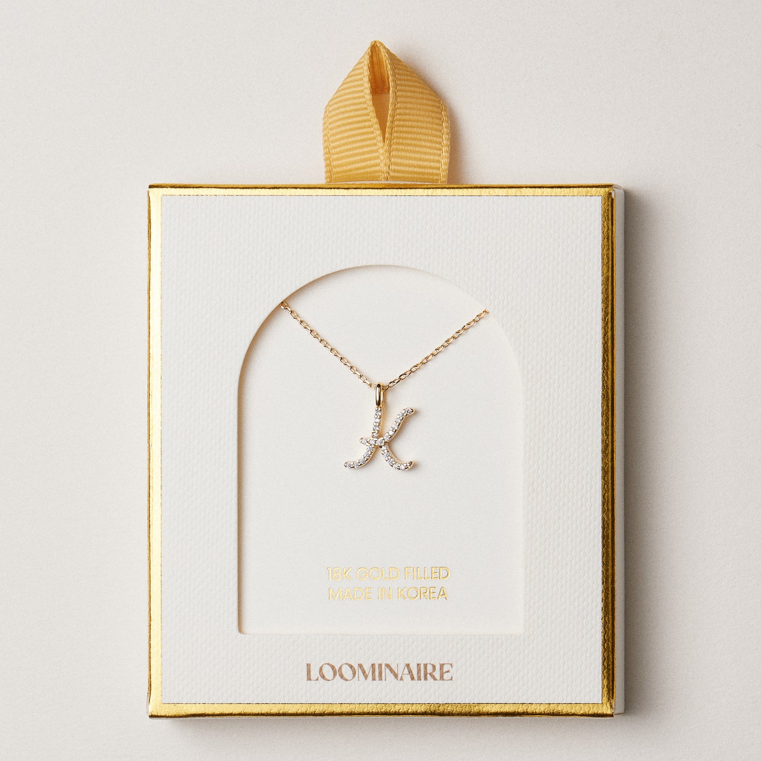 18K Gold Filled Pave Initial Pendant Necklace | Made in Korea Dainty Studs