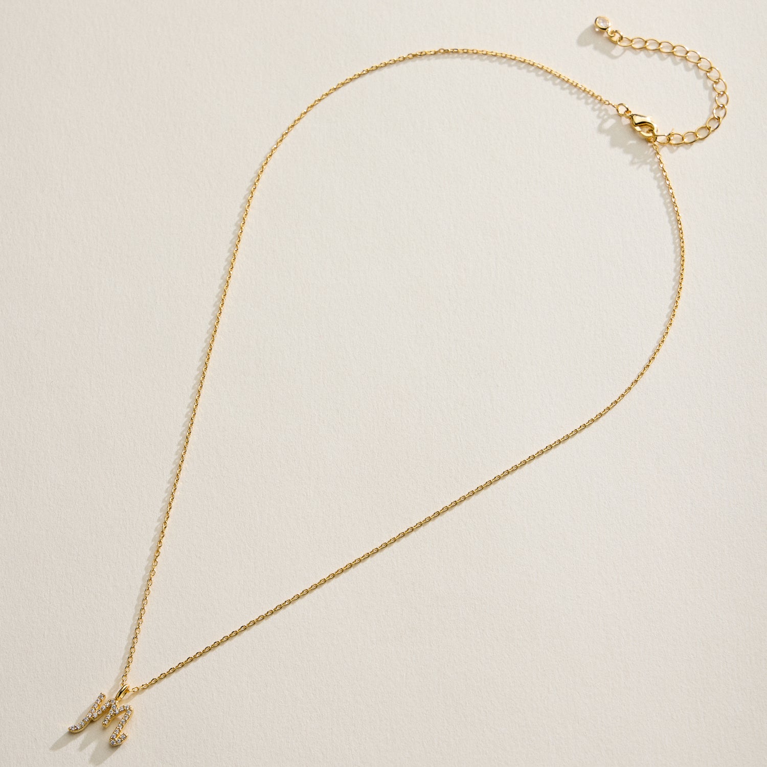 18K Gold Filled Pave Initial Pendant Necklace | Made in Korea Dainty Studs