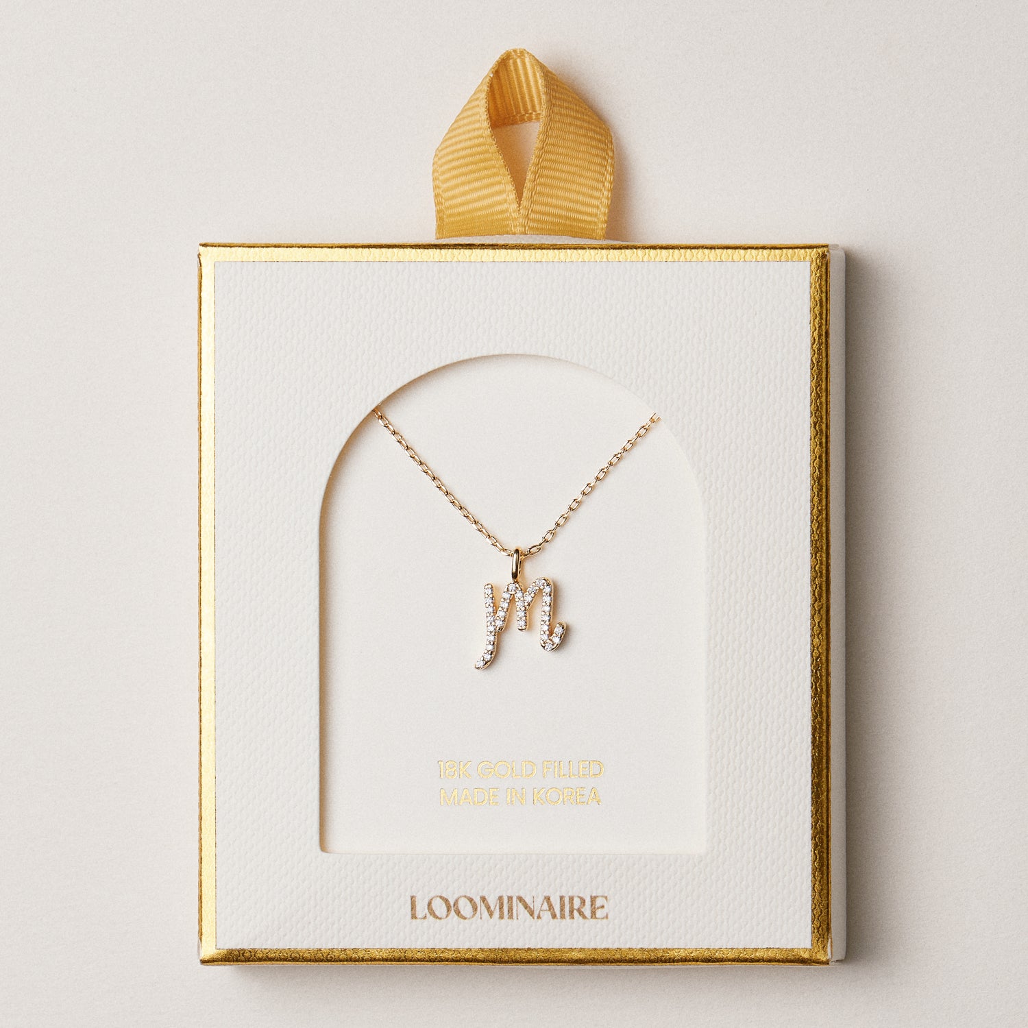 18K Gold Filled Pave Initial Pendant Necklace | Made in Korea Dainty Studs