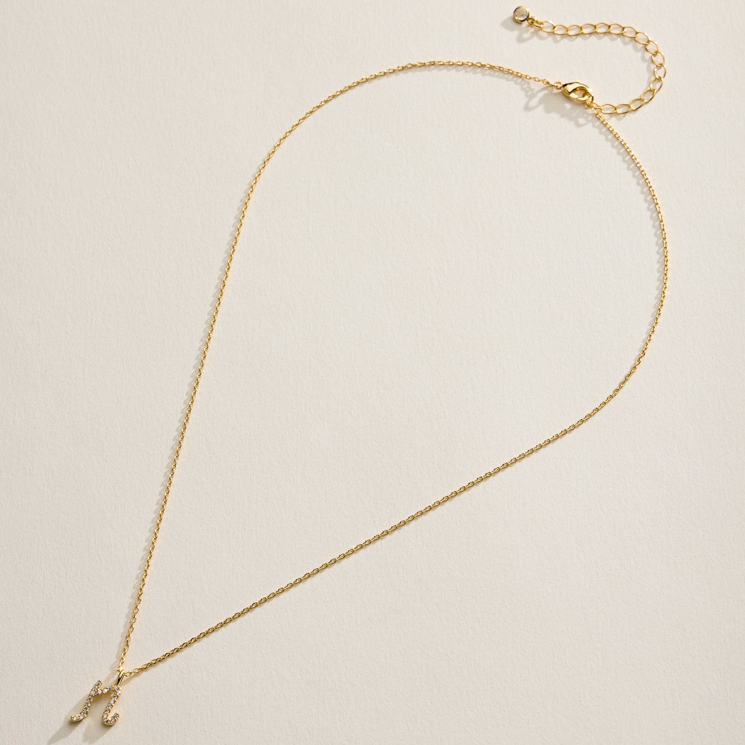 18K Gold Filled Pave Initial Pendant Necklace | Made in Korea Dainty Studs