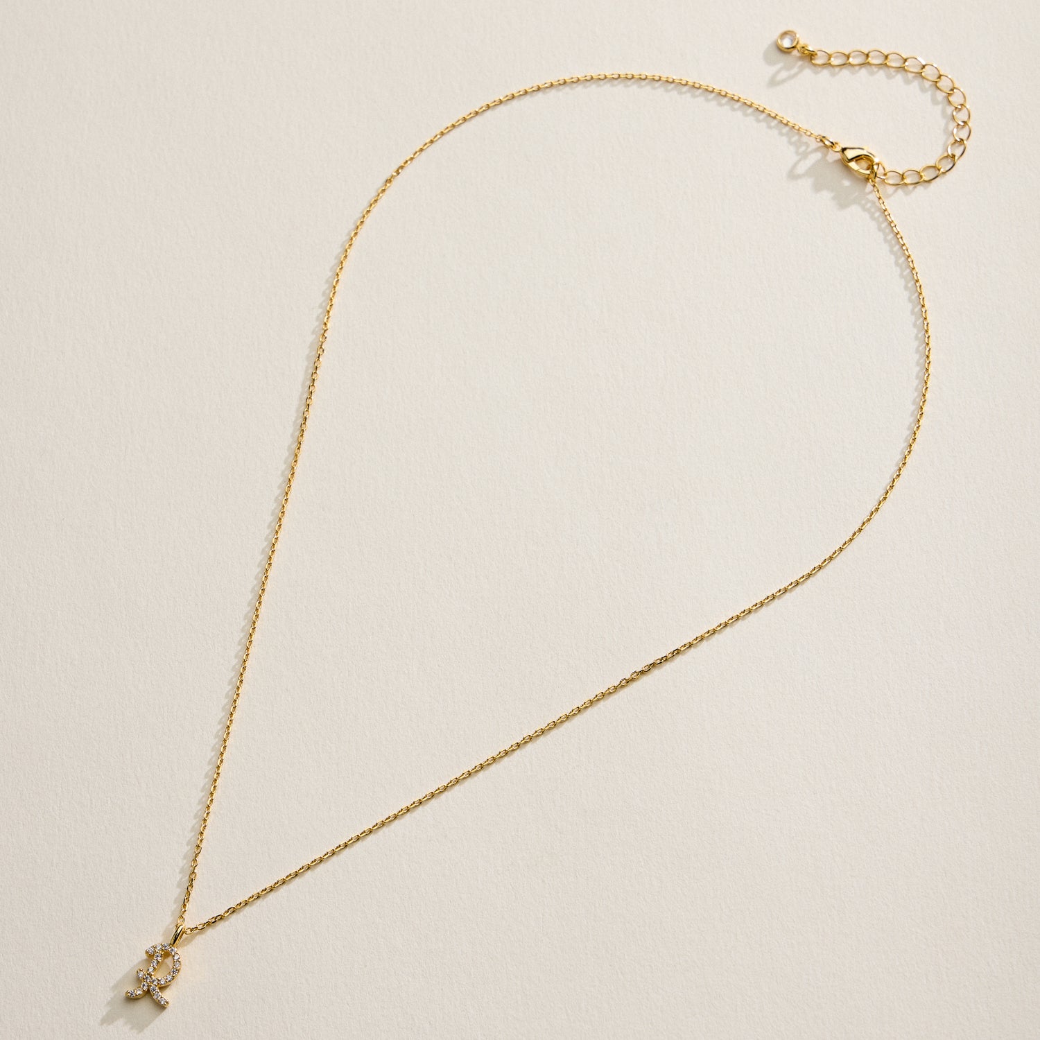 18K Gold Filled Pave Initial Pendant Necklace | Made in Korea Dainty Studs