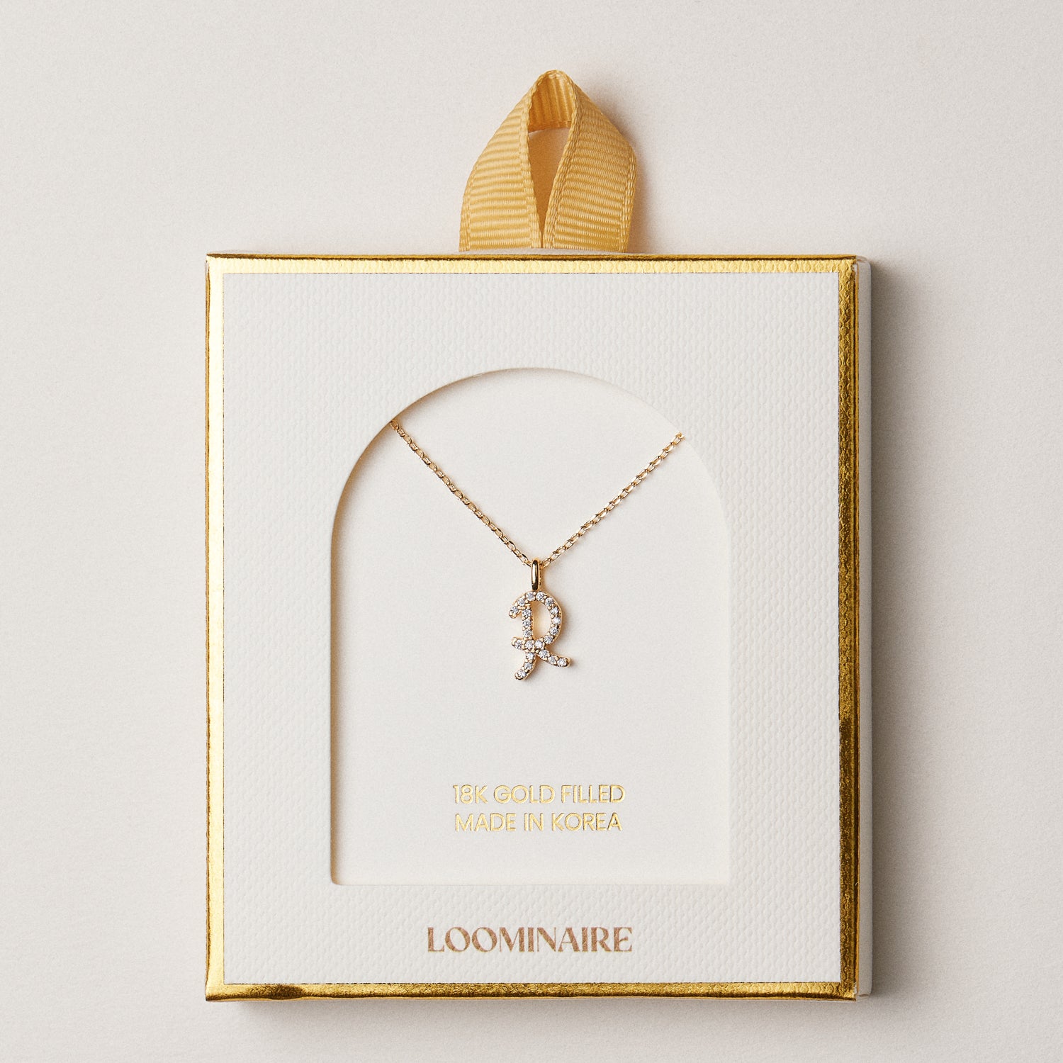 18K Gold Filled Pave Initial Pendant Necklace | Made in Korea Dainty Studs
