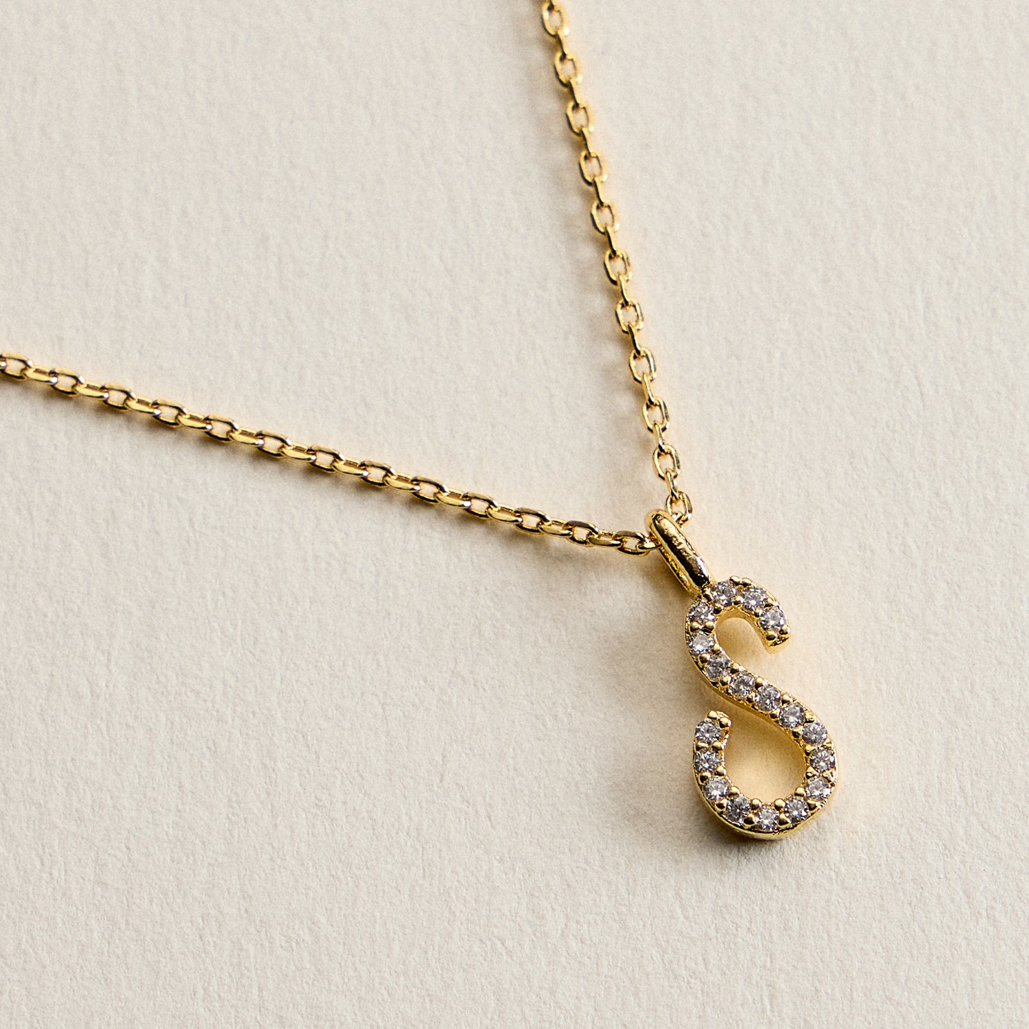 18K Gold Filled Pave Initial Pendant Necklace | Made in Korea Dainty Studs