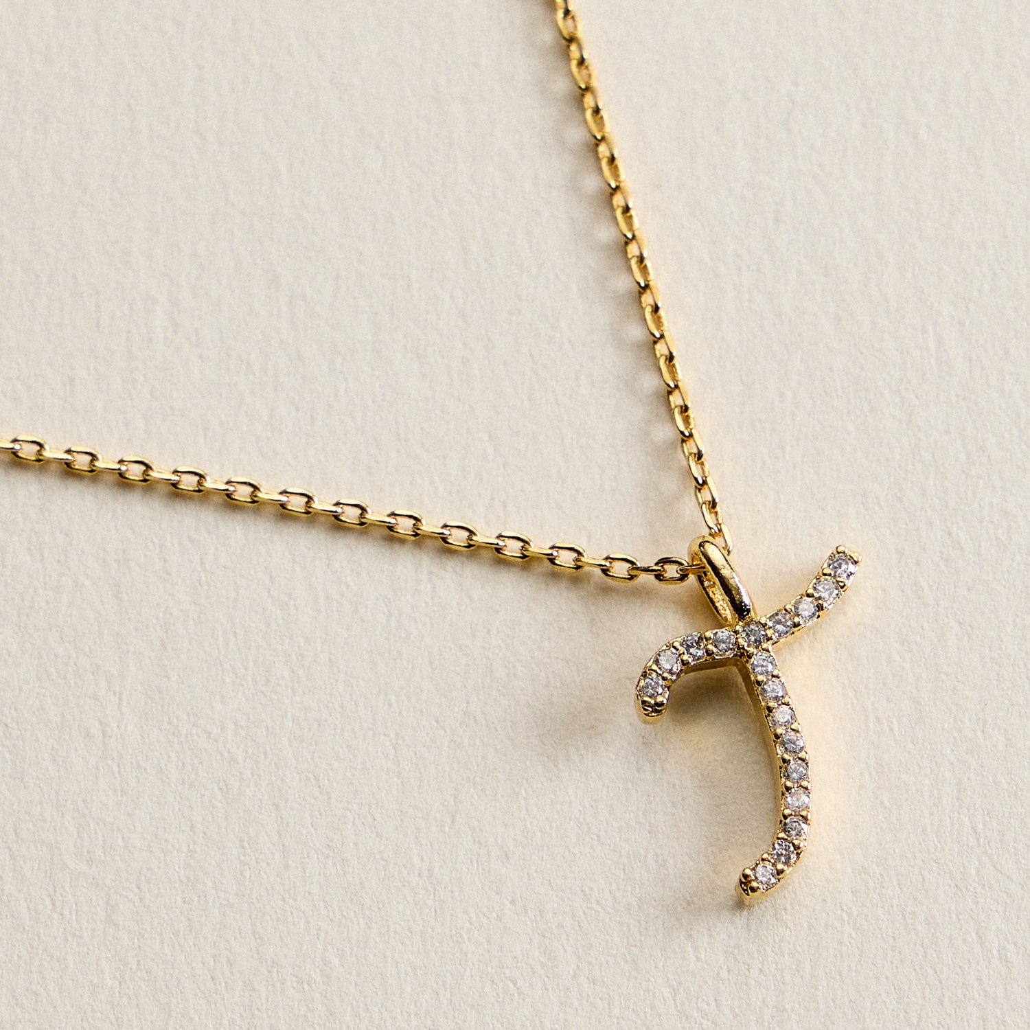 18K Gold Filled Pave Initial Pendant Necklace | Made in Korea Dainty Studs