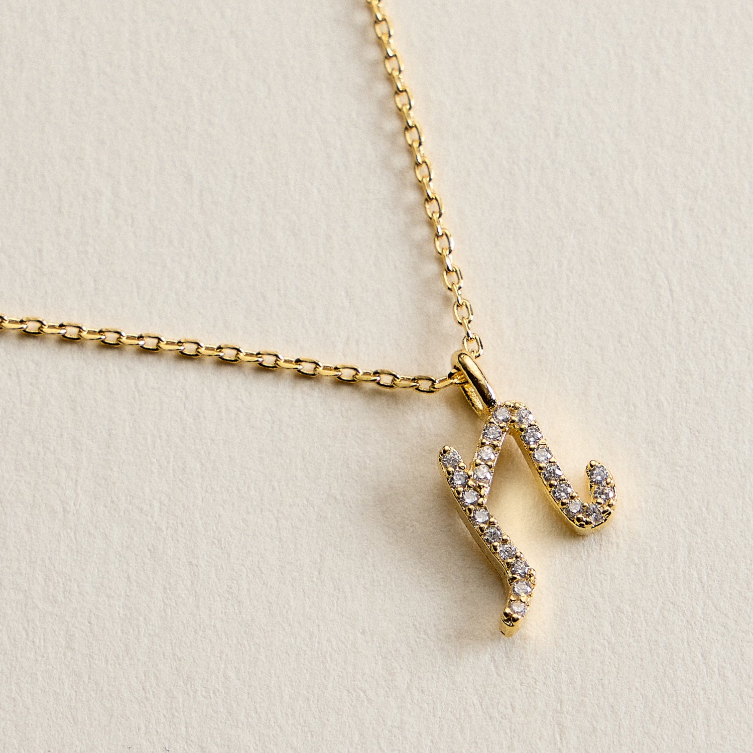 18K Gold Filled Pave Initial Pendant Necklace | Made in Korea Dainty Studs