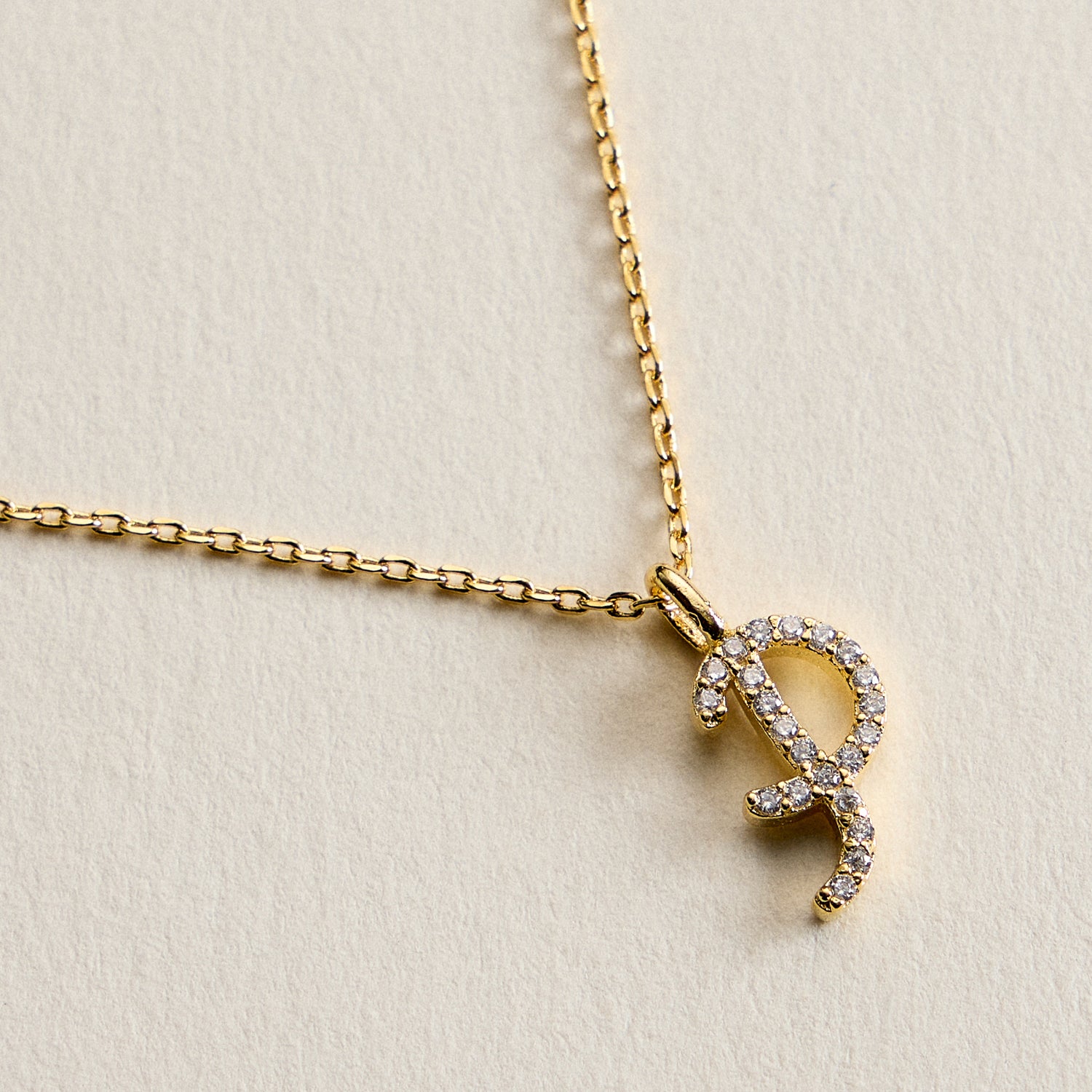 18K Gold Filled Pave Initial Pendant Necklace | Made in Korea Dainty Studs
