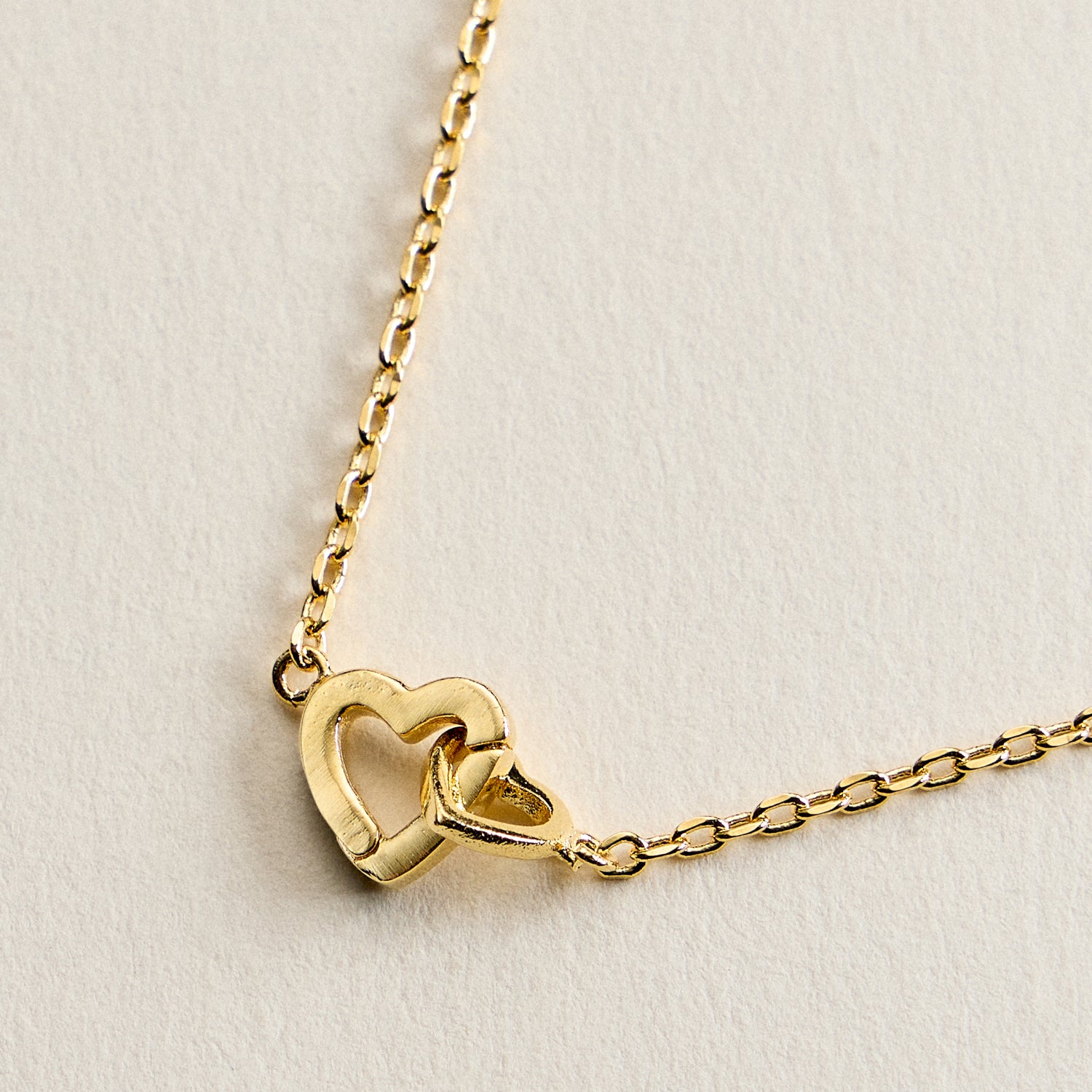 Gold Filled Double Heart Necklace – Dainty Minimal