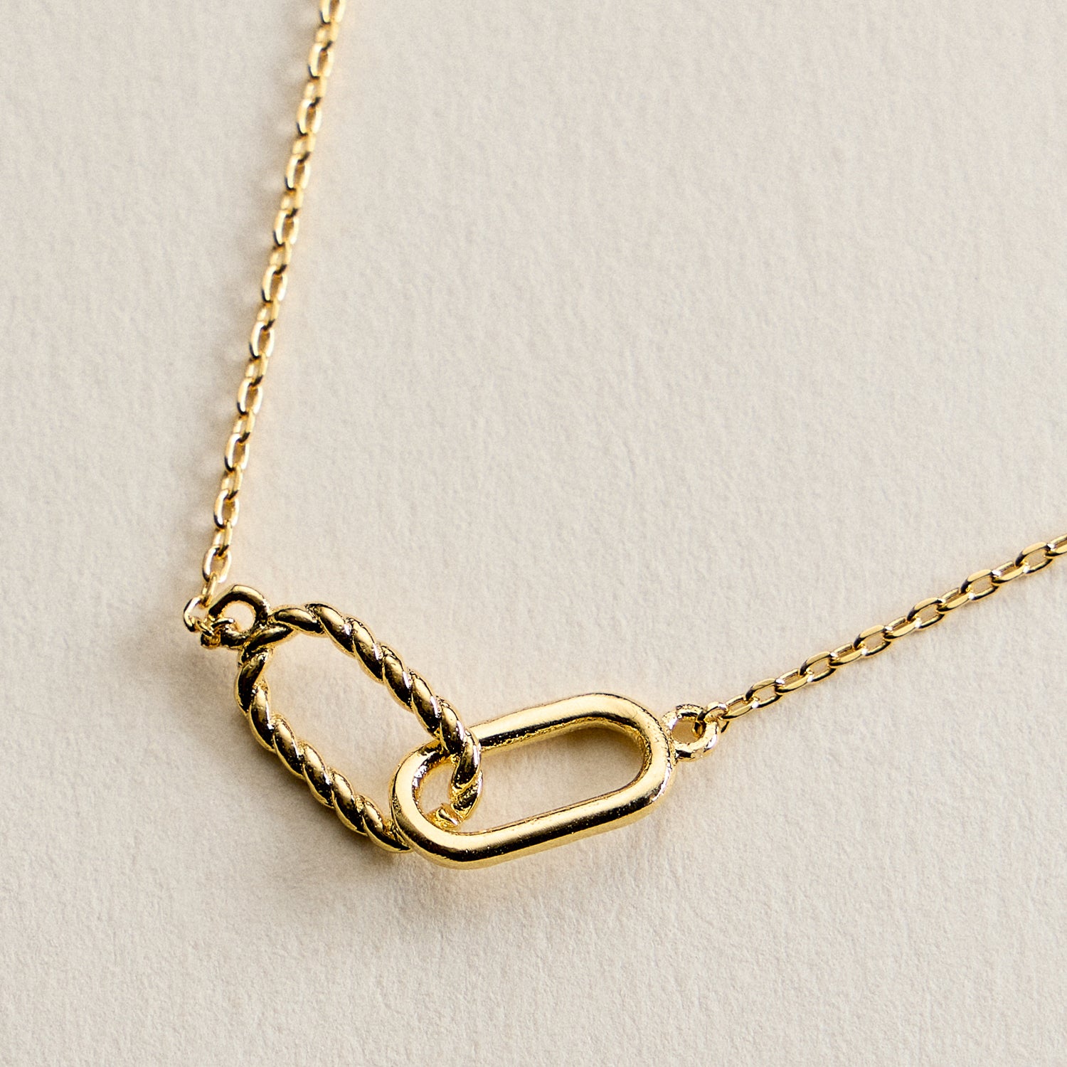 18K Gold Filled Twisted Link Necklace