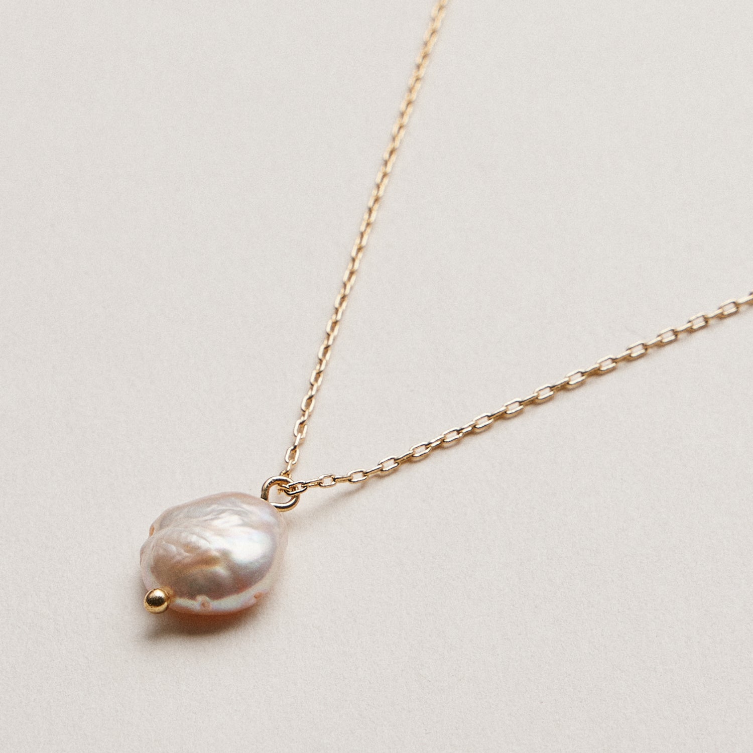 Golden Blush Baroque Pearl Pendant Necklace – Gold Dipped Freshwater Pearl