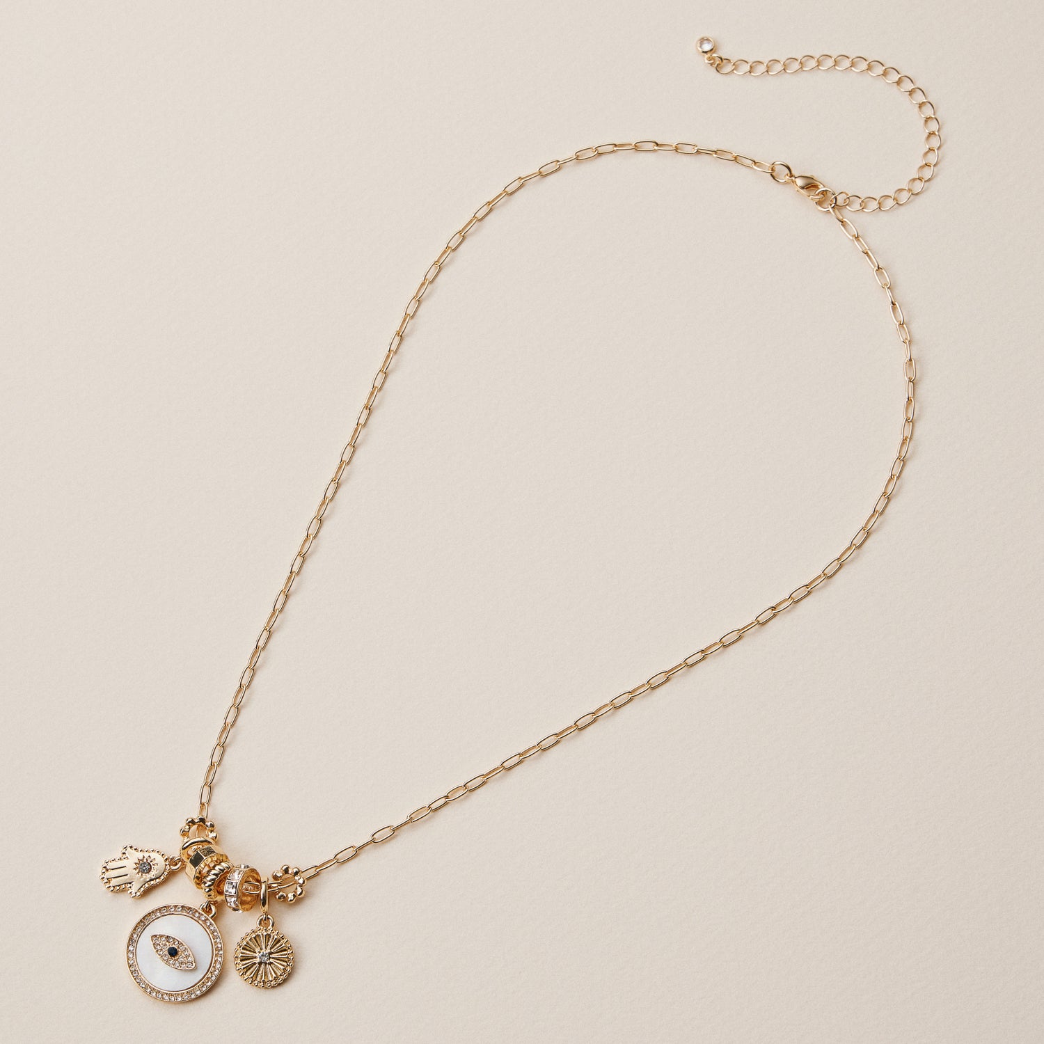 Gold Dipped Symbolic Multi Charm Necklace Collection