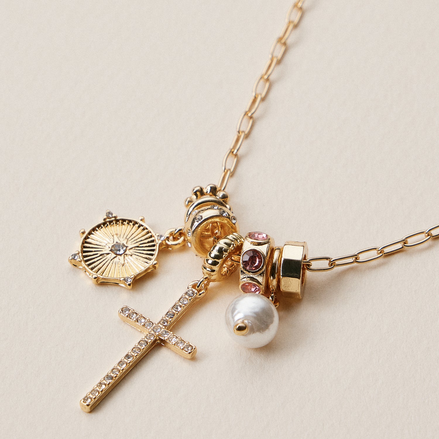 Gold Dipped Symbolic Multi Charm Necklace Collection