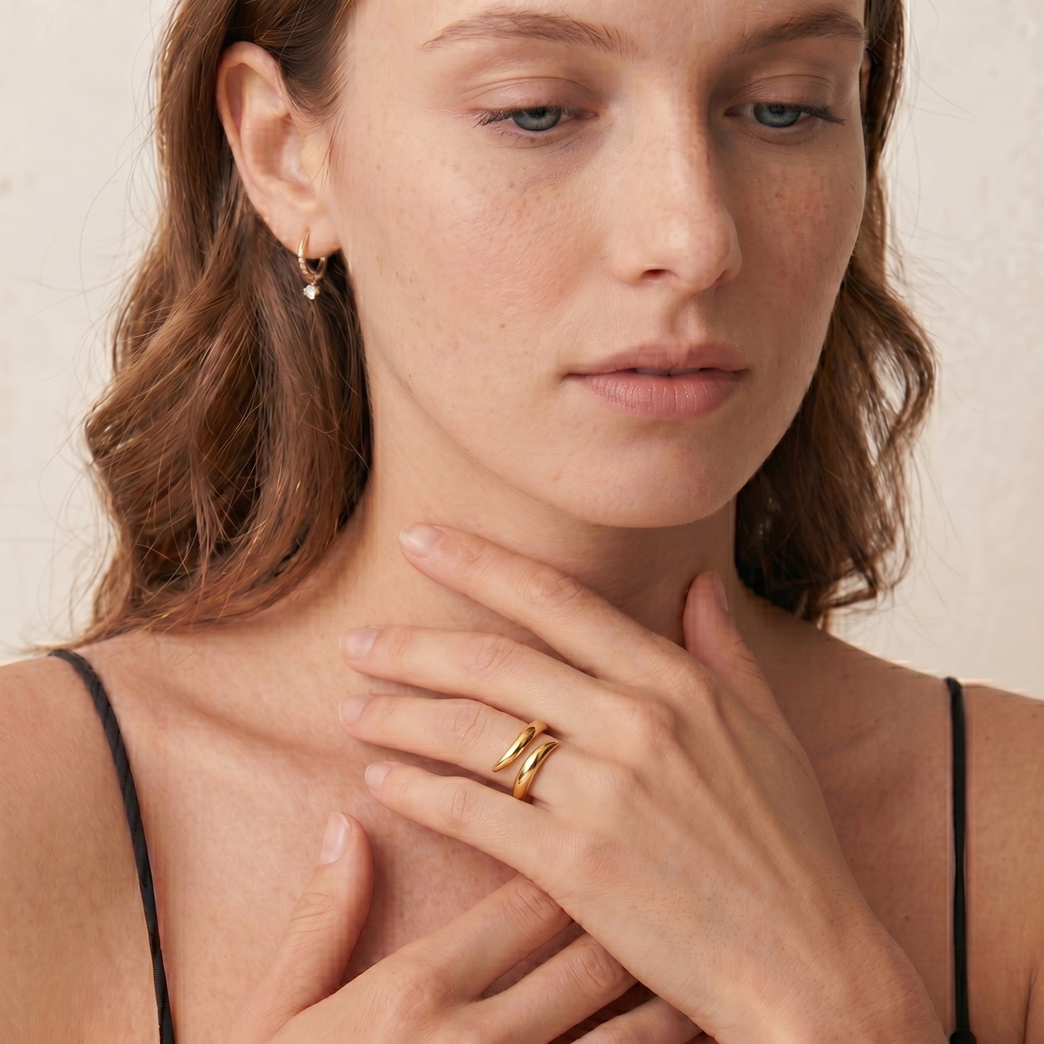 18K Gold Filled Minimalist | Open Wave Ring