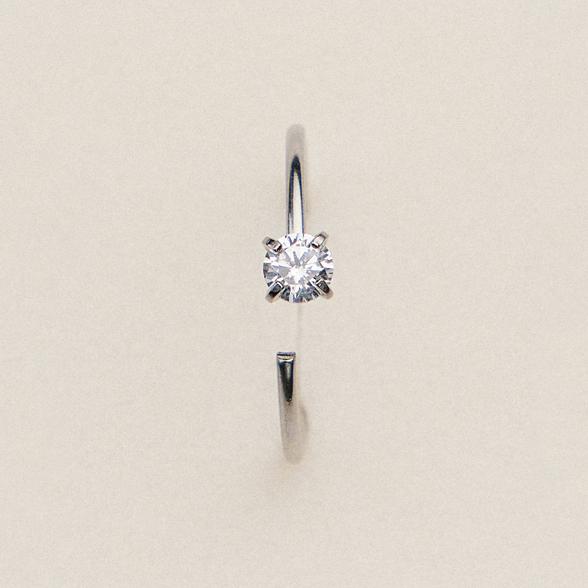 Gold Dipped CZ Solitaire Nose Hoop | Crystal Nose Ring