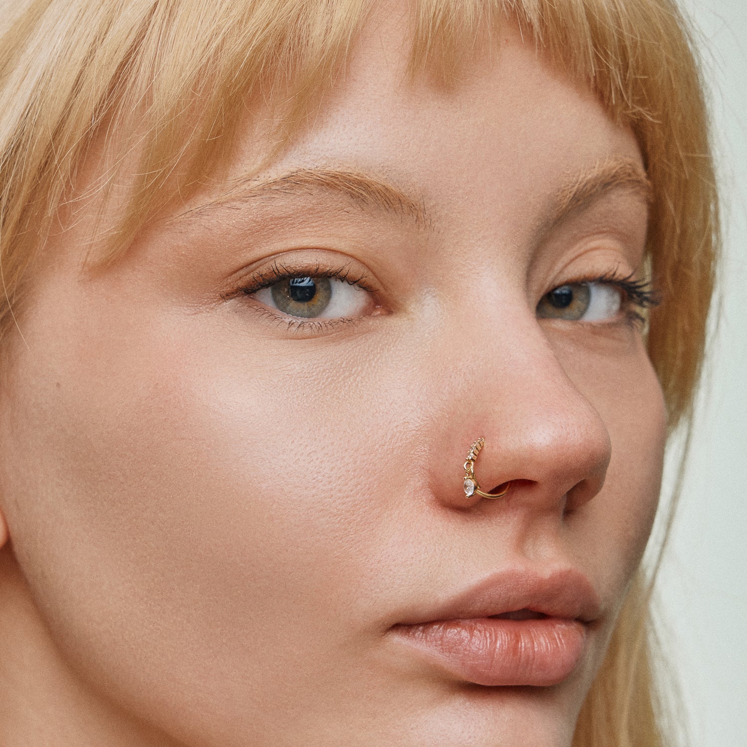 CZ Drop Charm Hinged | Nose Ring