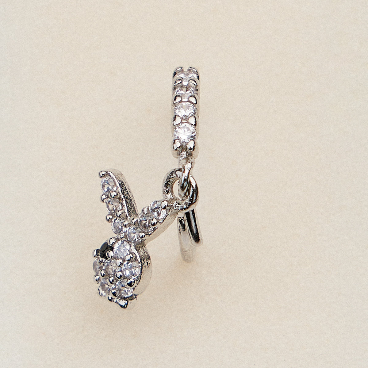 Gold Dipped CZ Bunny Nose Hoop | Dangle Rabbit Nose Ring