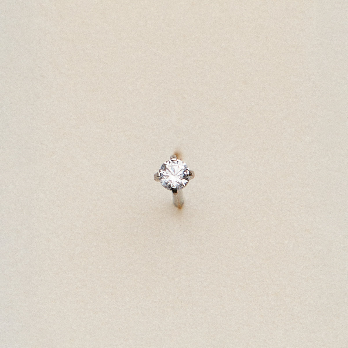 Gold Dipped CZ Drop Nose Stud | Dainty Crystal Nose Ring