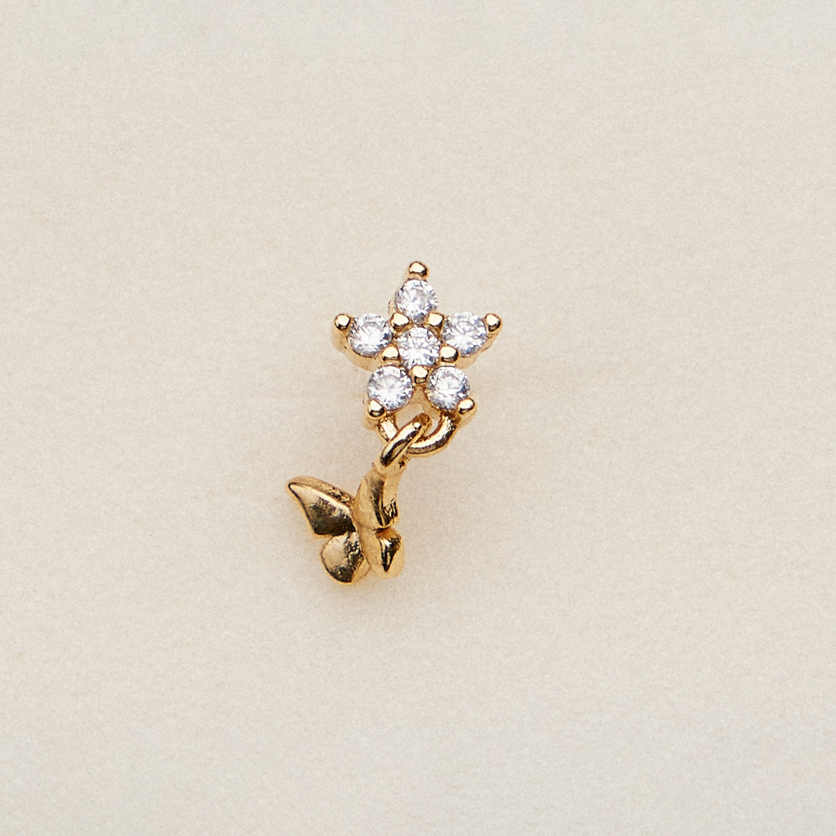 CZ Star Drop Butterfly | Nose Stud