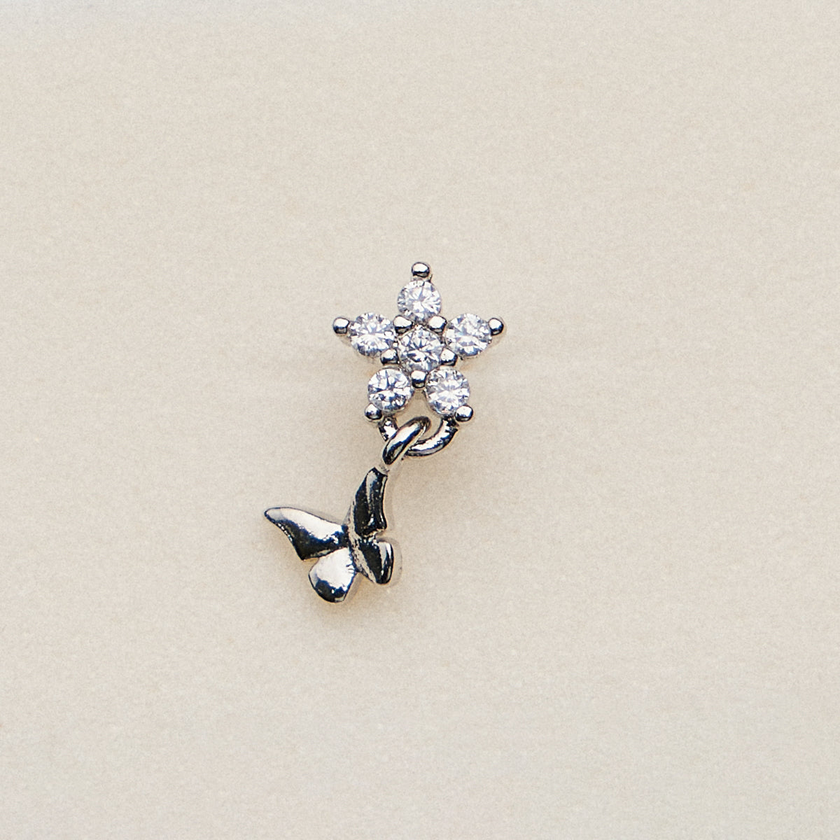 CZ Star Drop Butterfly | Nose Stud