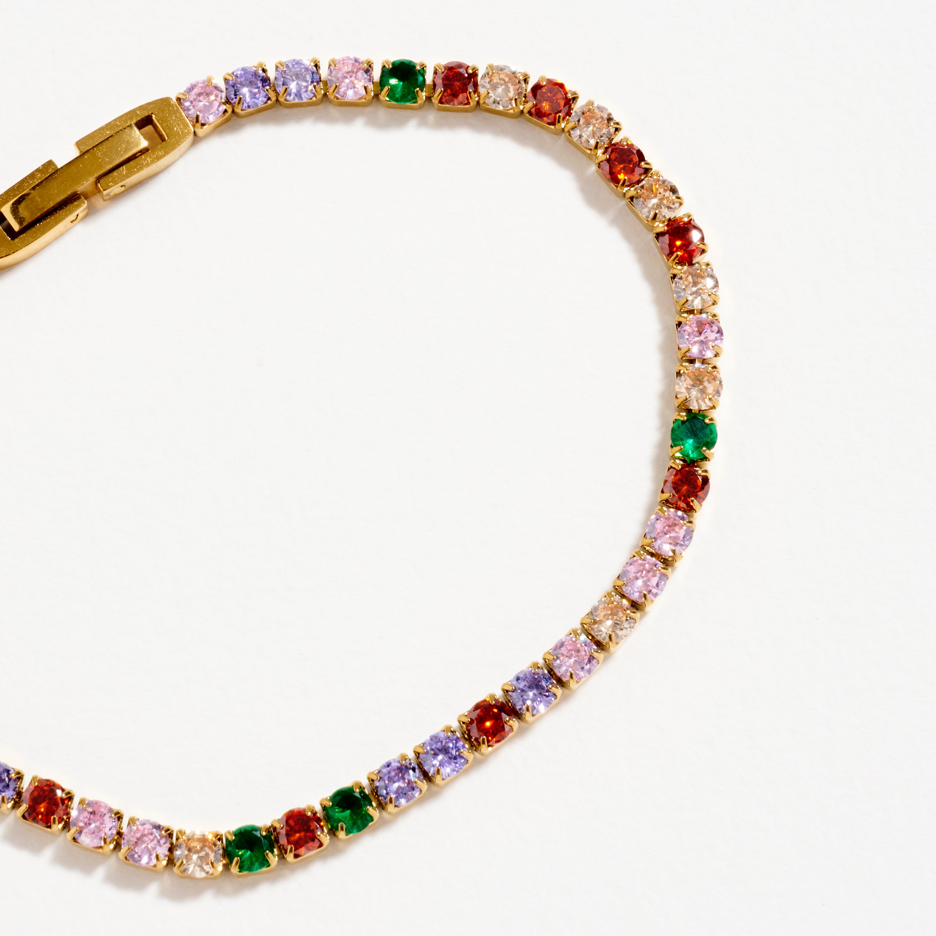Gold Stainless Steel CZ Tennis | Bracelet
